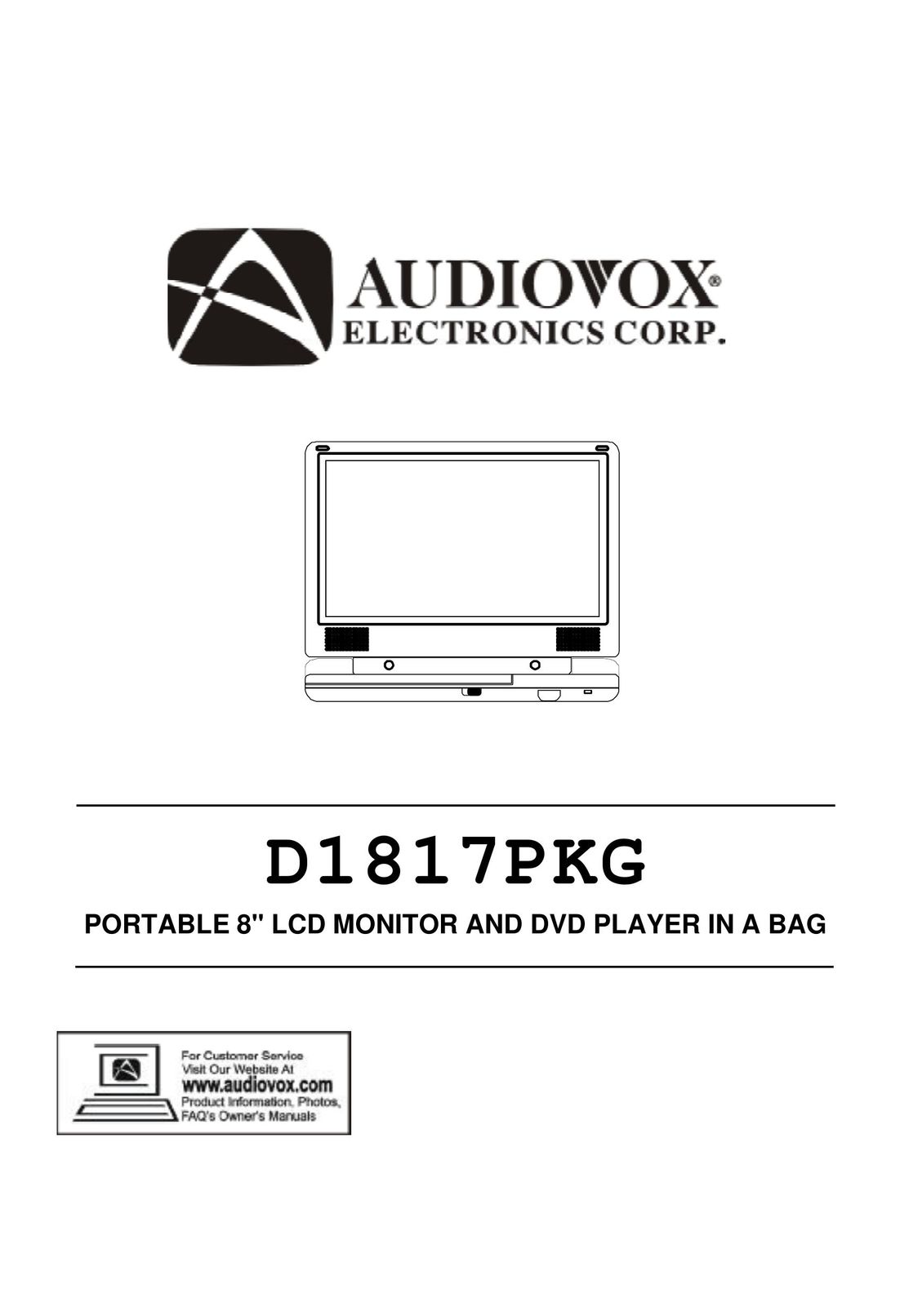 Audiovox D1817PKG Portable DVD Player User Manual