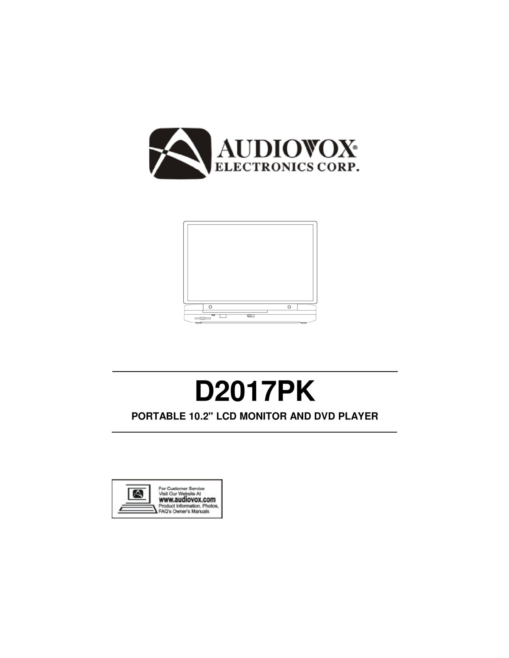 Audiovox D2017PK Portable DVD Player User Manual
