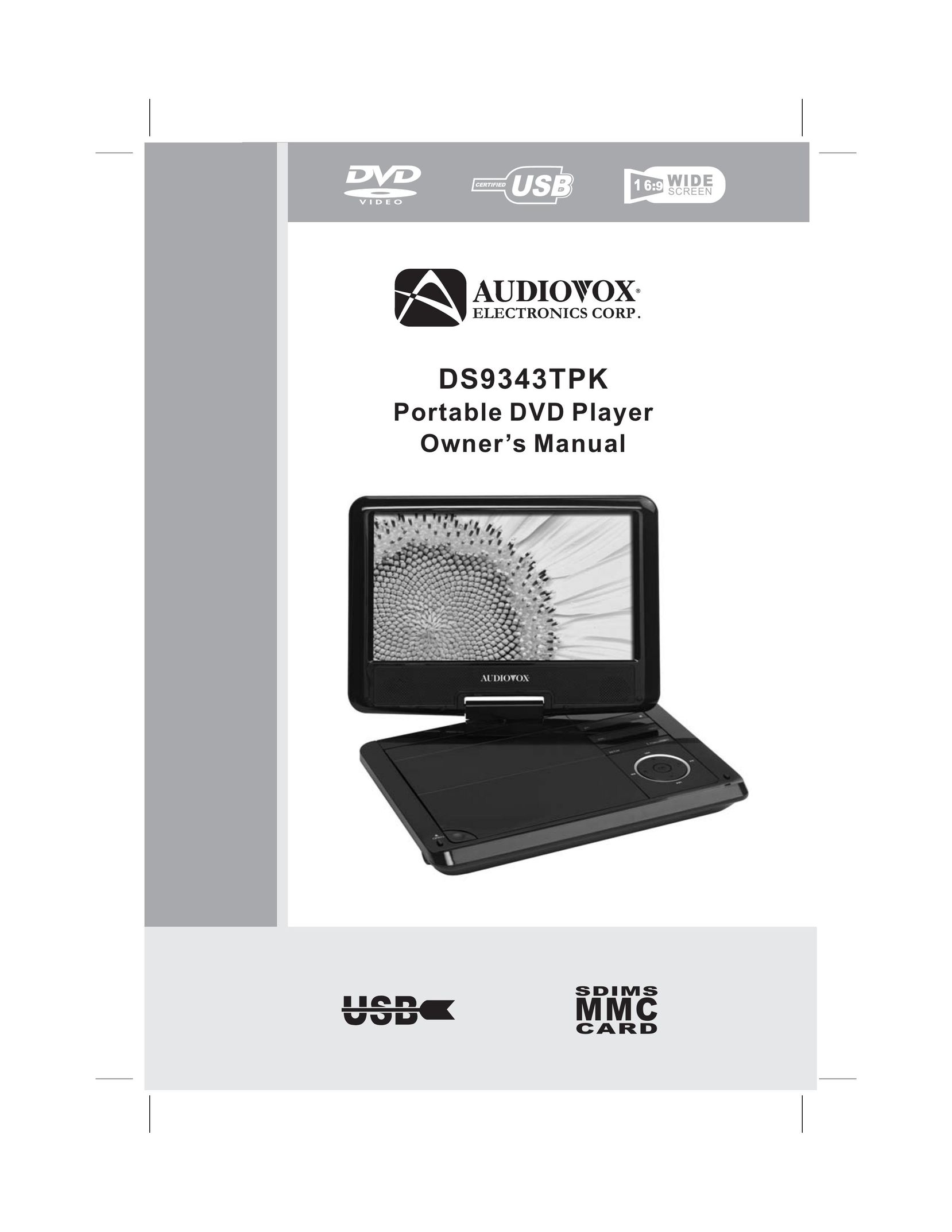 Audiovox DS9343TPK Portable DVD Player User Manual
