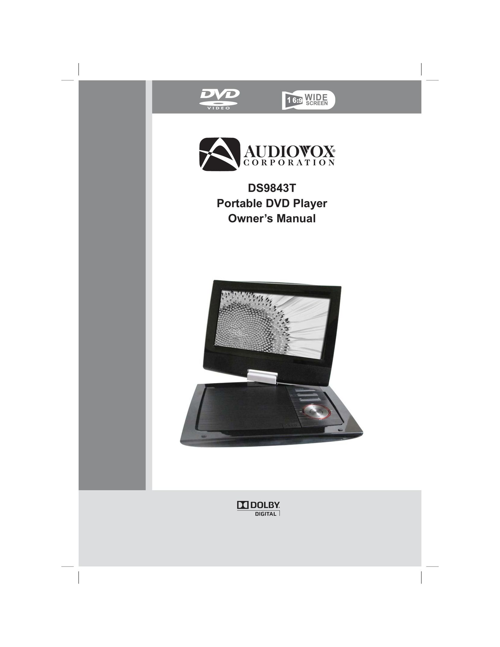 Audiovox DS9843T Portable DVD Player User Manual