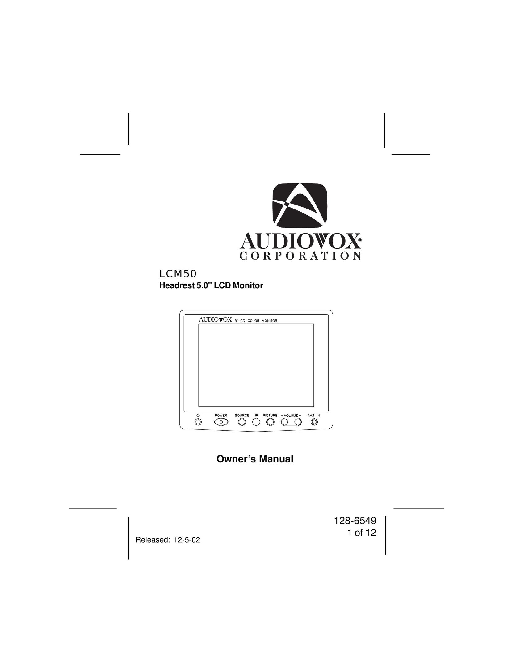 Audiovox LCM50 Portable DVD Player User Manual
