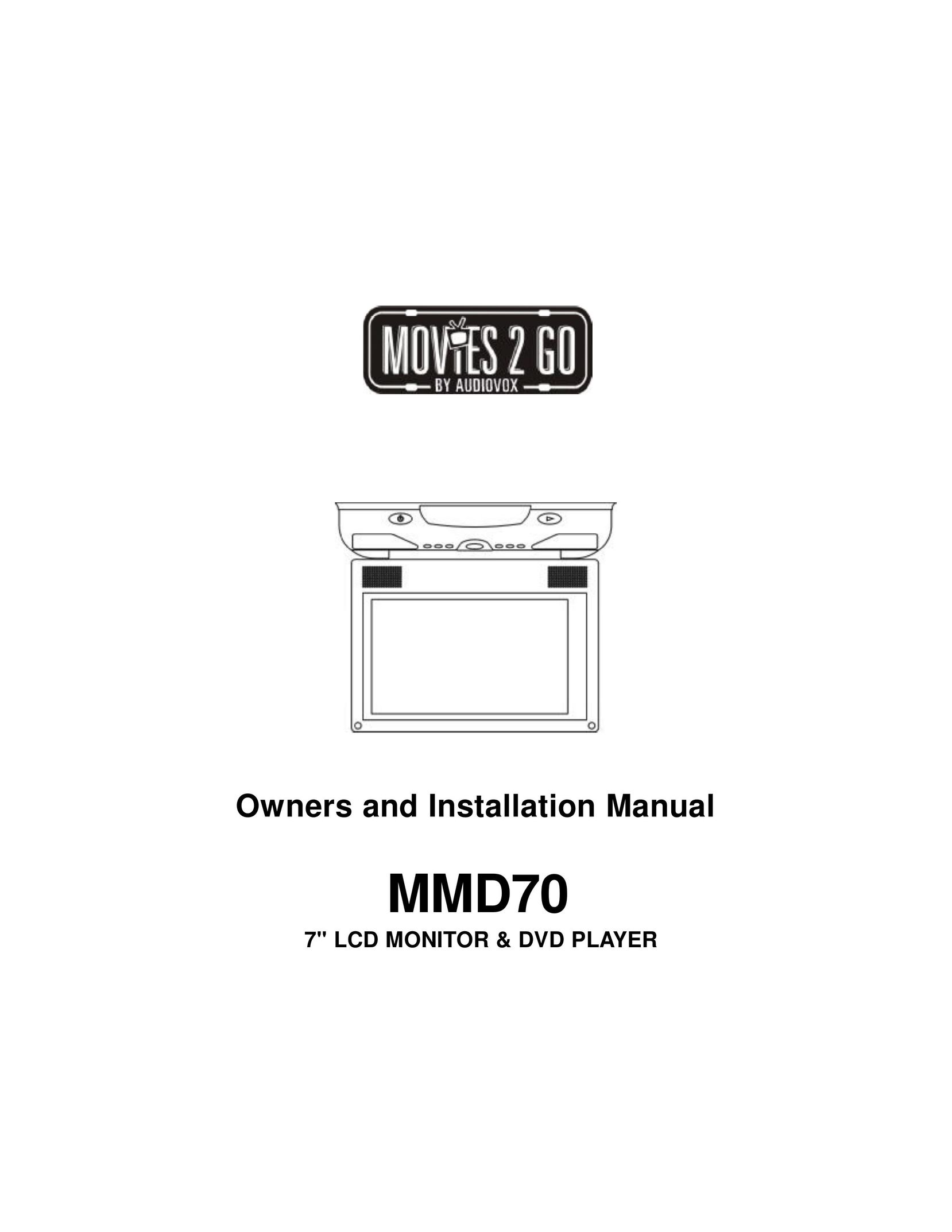 Audiovox MMD 70 Portable DVD Player User Manual