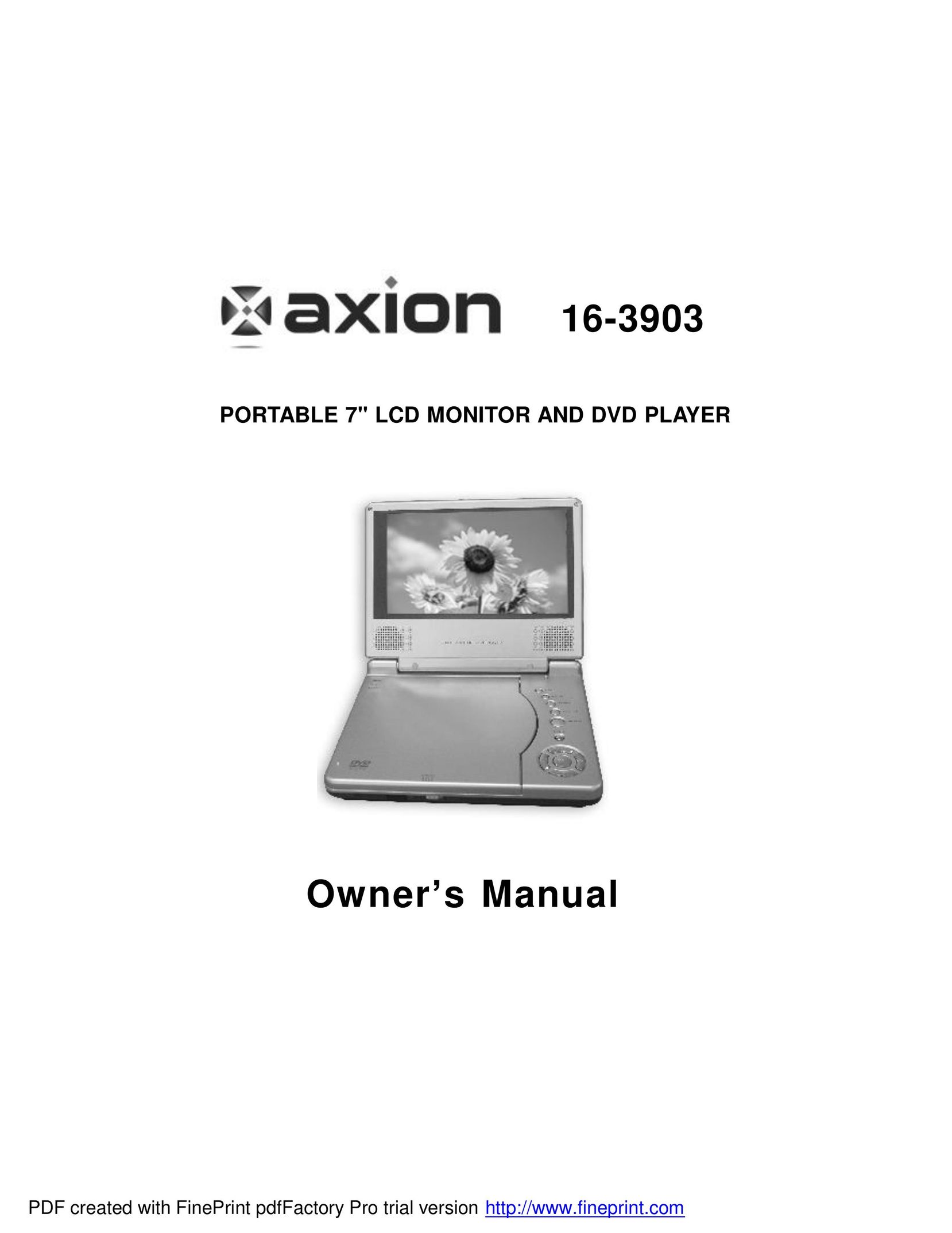 Axion 16-3903 Portable DVD Player User Manual