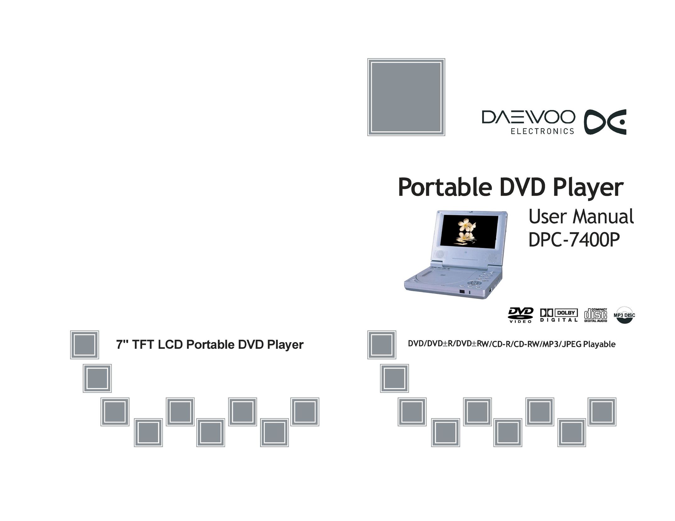 Daewoo DPC - 7400P Portable DVD Player User Manual