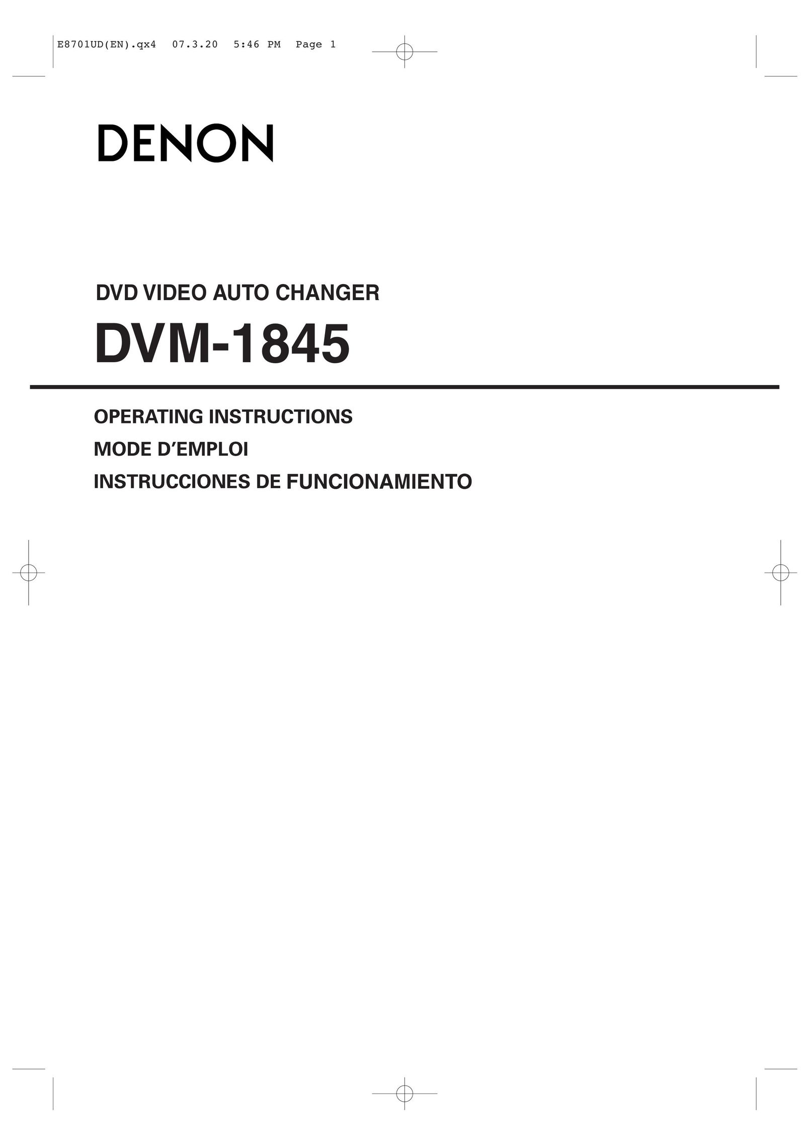 Denon 1845 Portable DVD Player User Manual