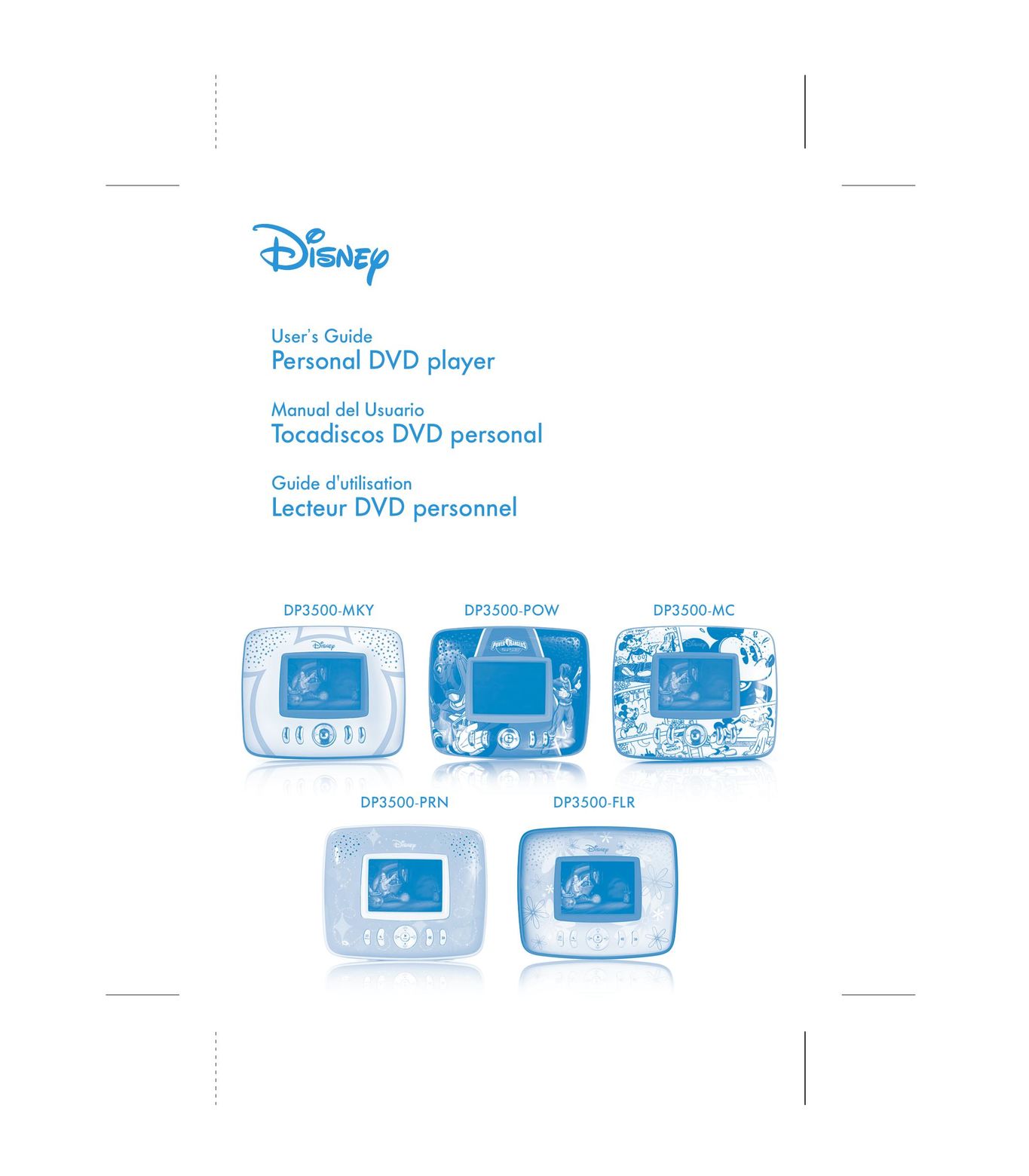 Disney DP3500-FLR Portable DVD Player User Manual