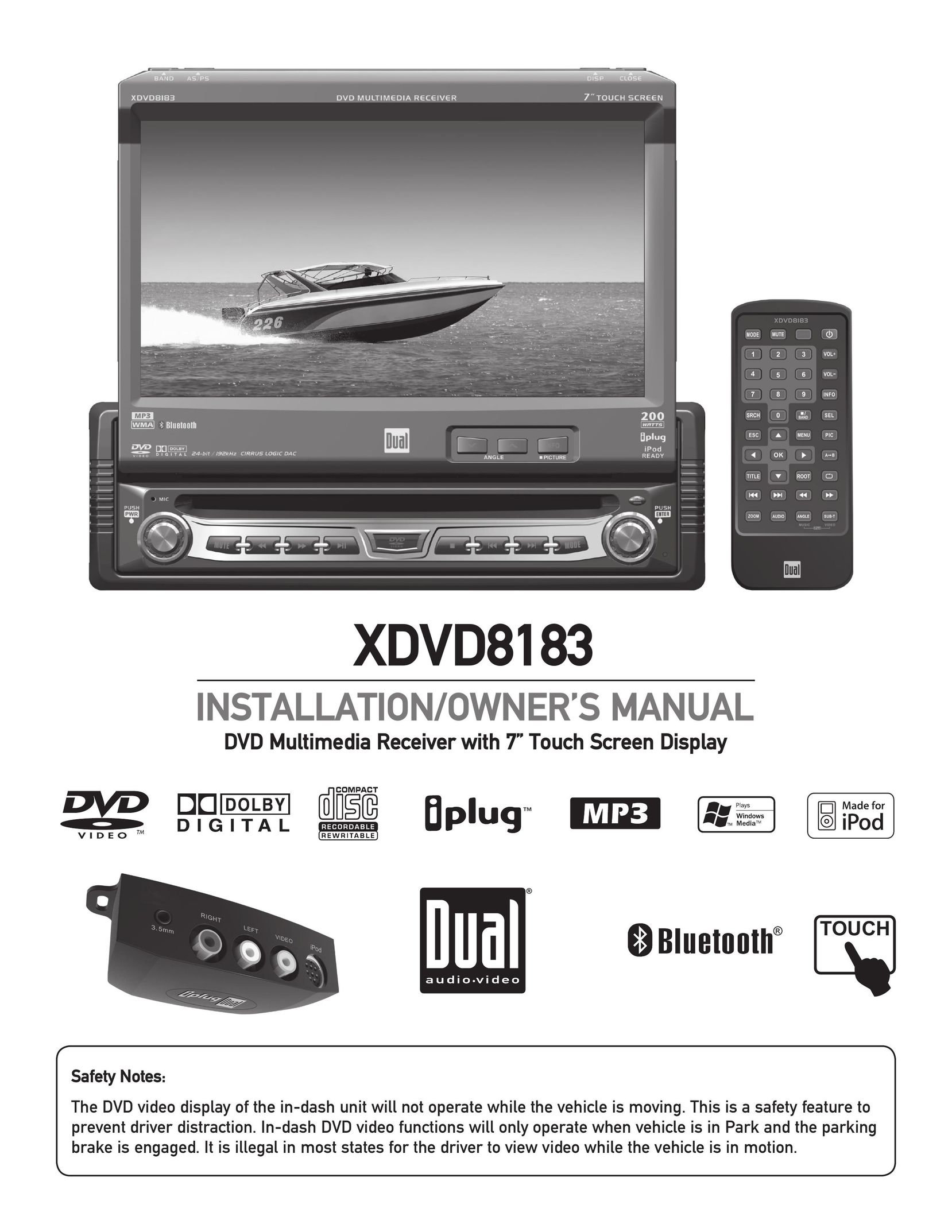 Dual XDVD8183 Portable DVD Player User Manual