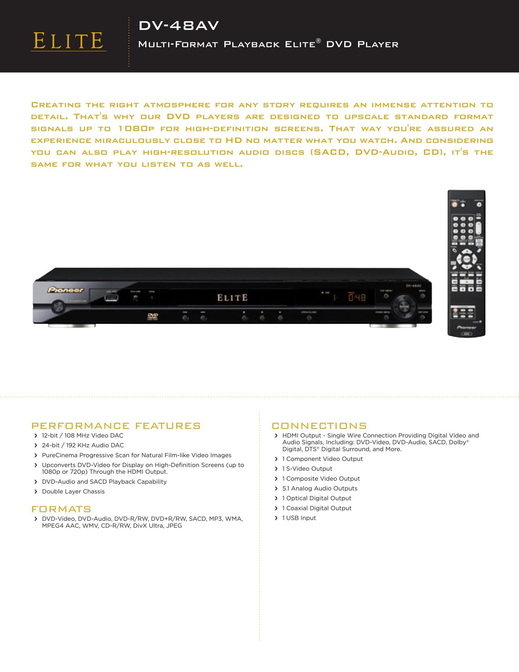 Elite DV-48AV Portable DVD Player User Manual