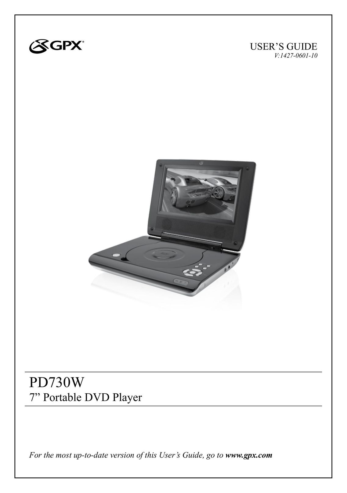 GPX 1427-0601-10 Portable DVD Player User Manual