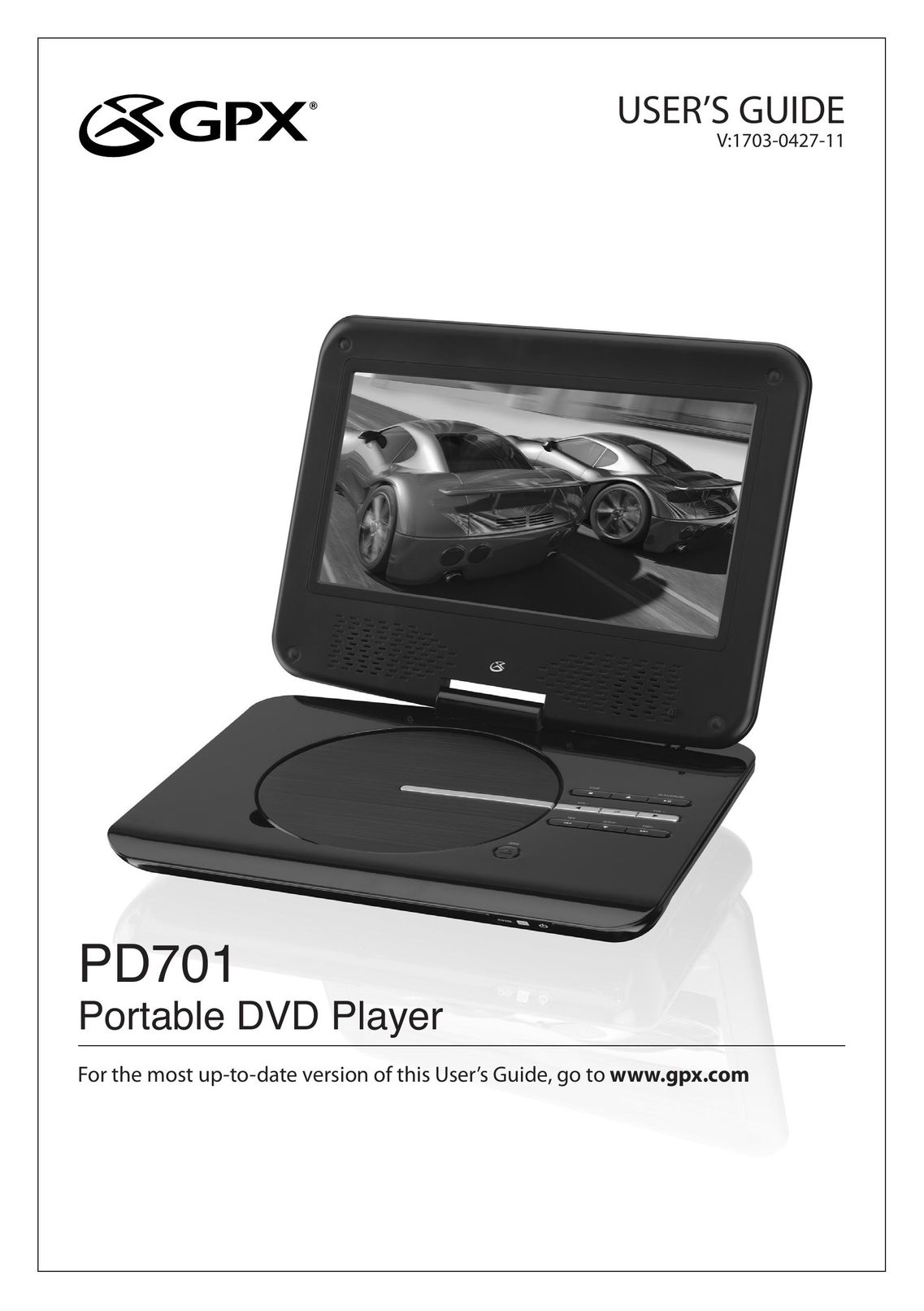 GPX PD701 Portable DVD Player User Manual
