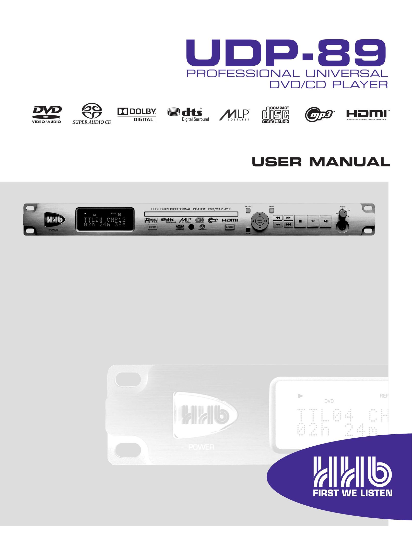 HHB comm UDP-89 Portable DVD Player User Manual