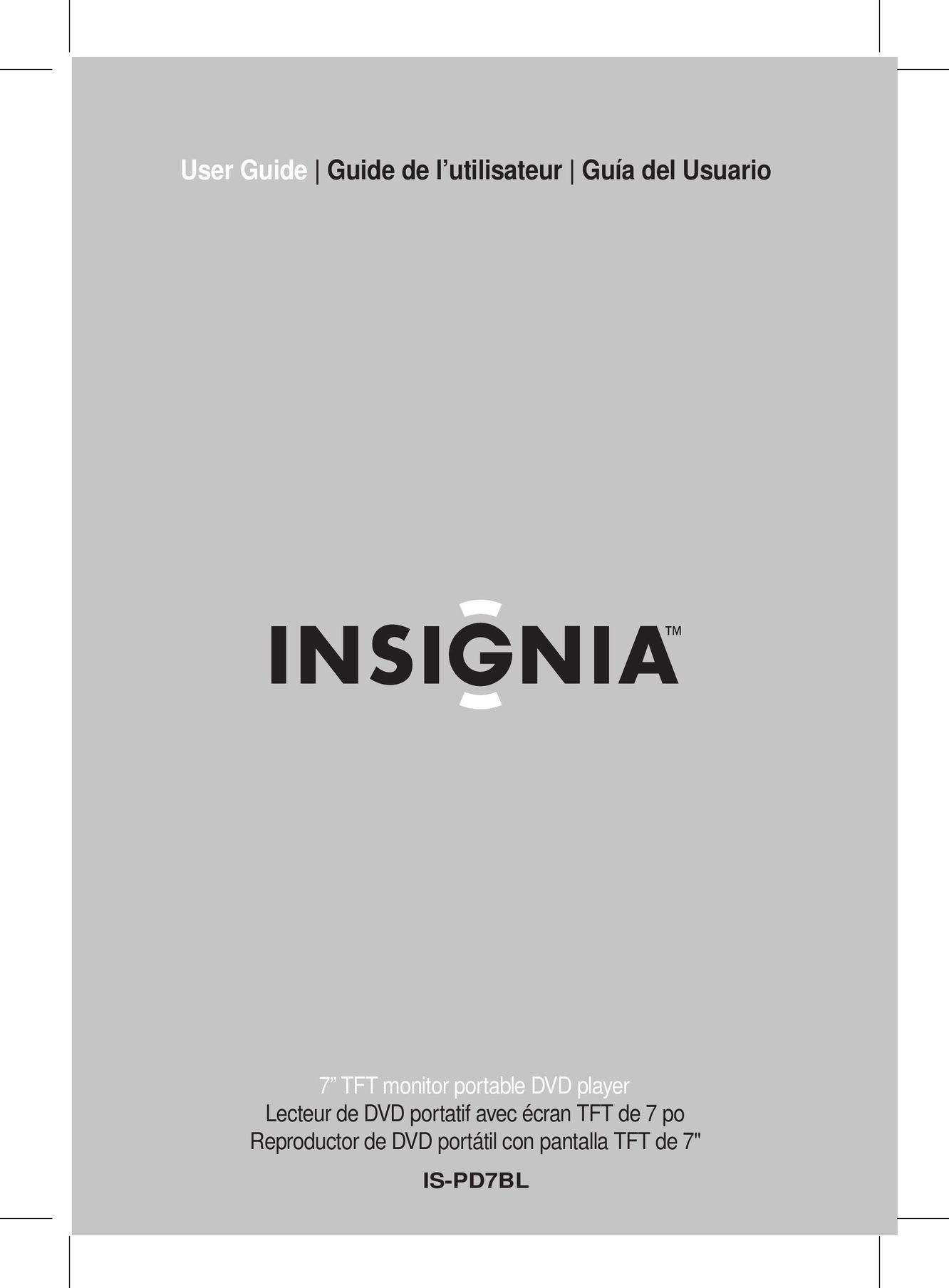 Insignia IS-PD7BL Portable DVD Player User Manual