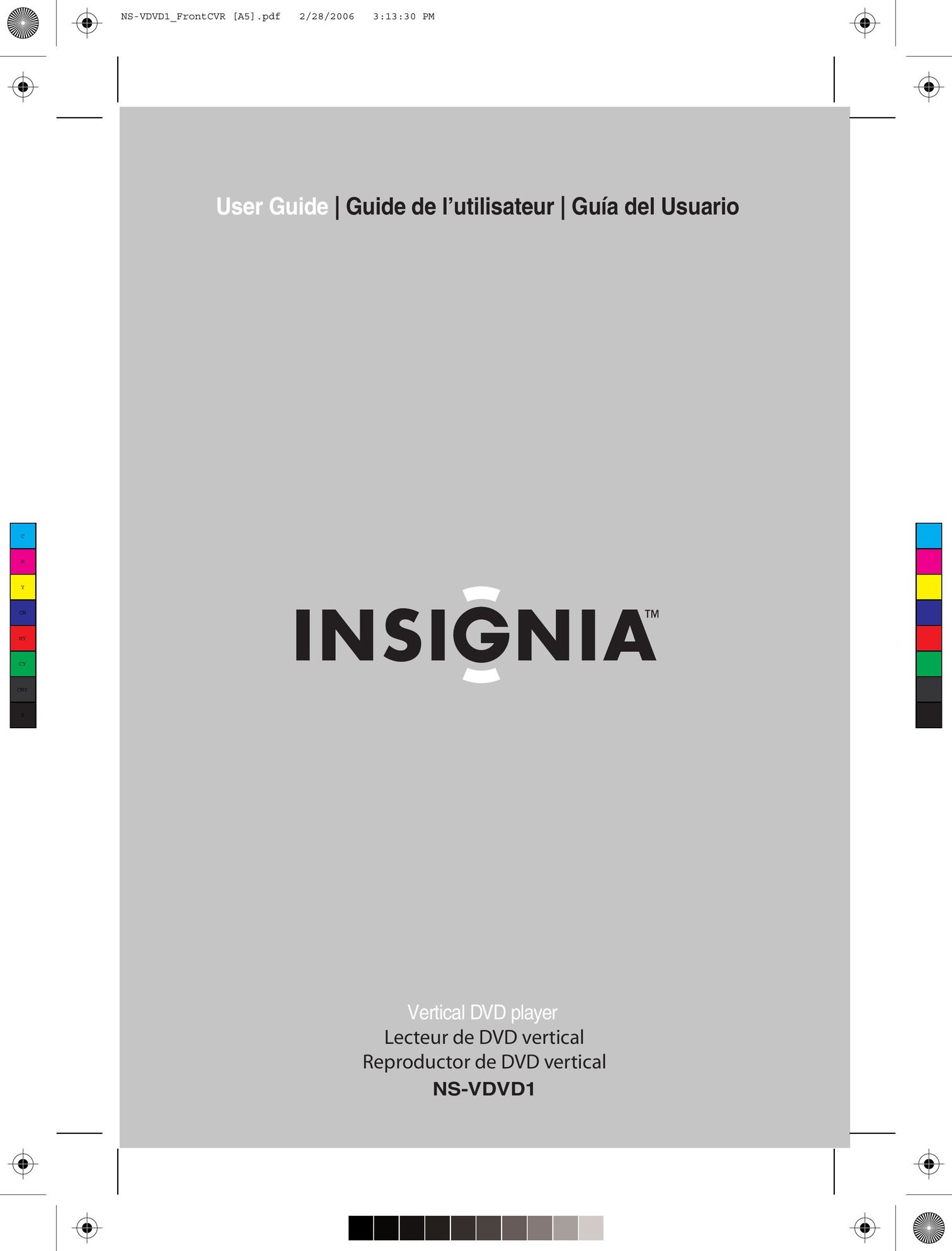 Insignia NS-VDVD1 Portable DVD Player User Manual