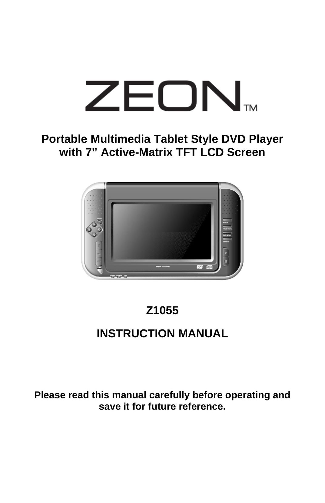 Jwin Z1055 Portable DVD Player User Manual