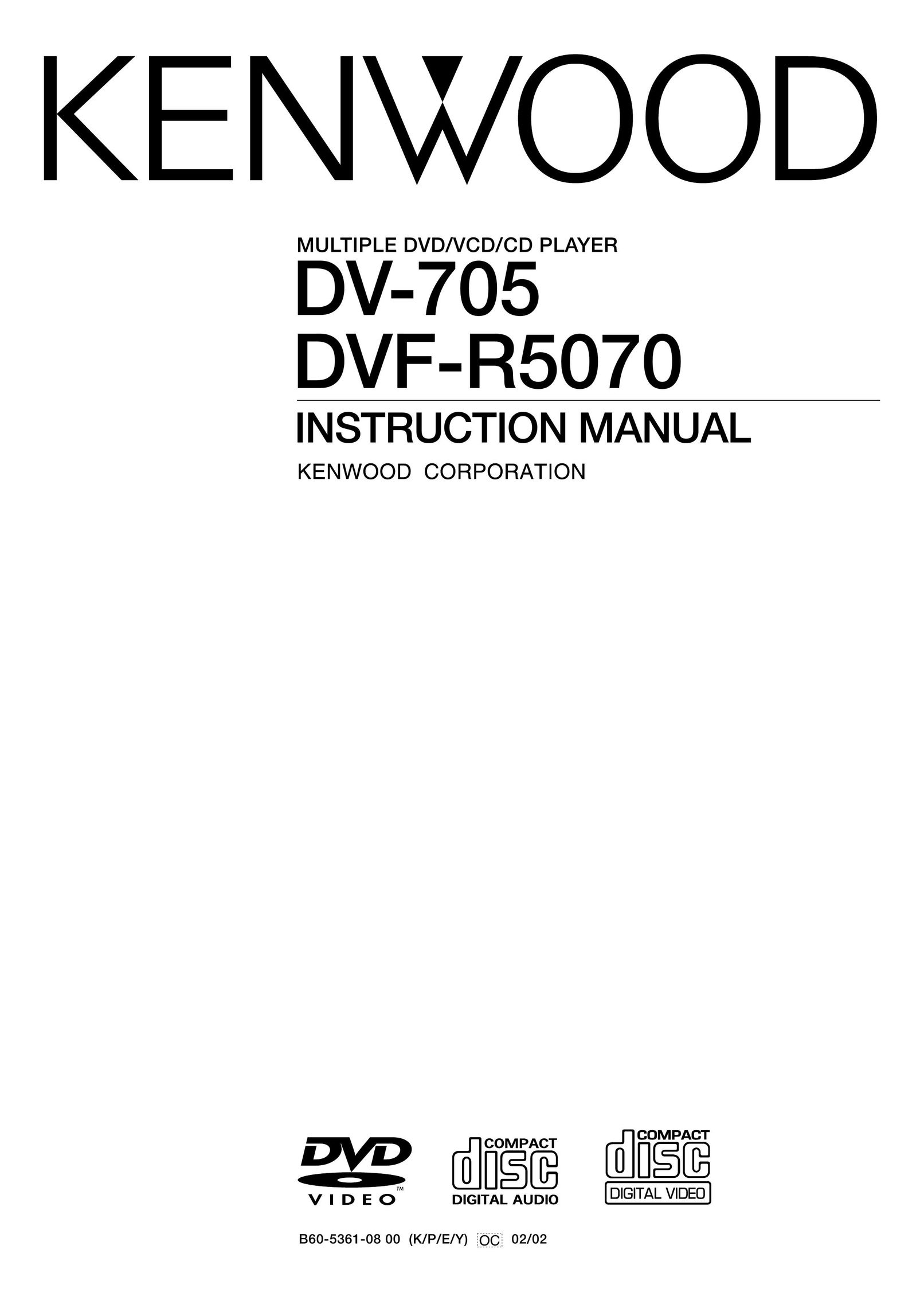 Kenwood DVF-R5070 Portable DVD Player User Manual