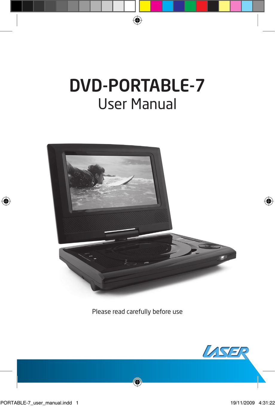 Laser DVD-PORTABLE-7 Portable DVD Player User Manual