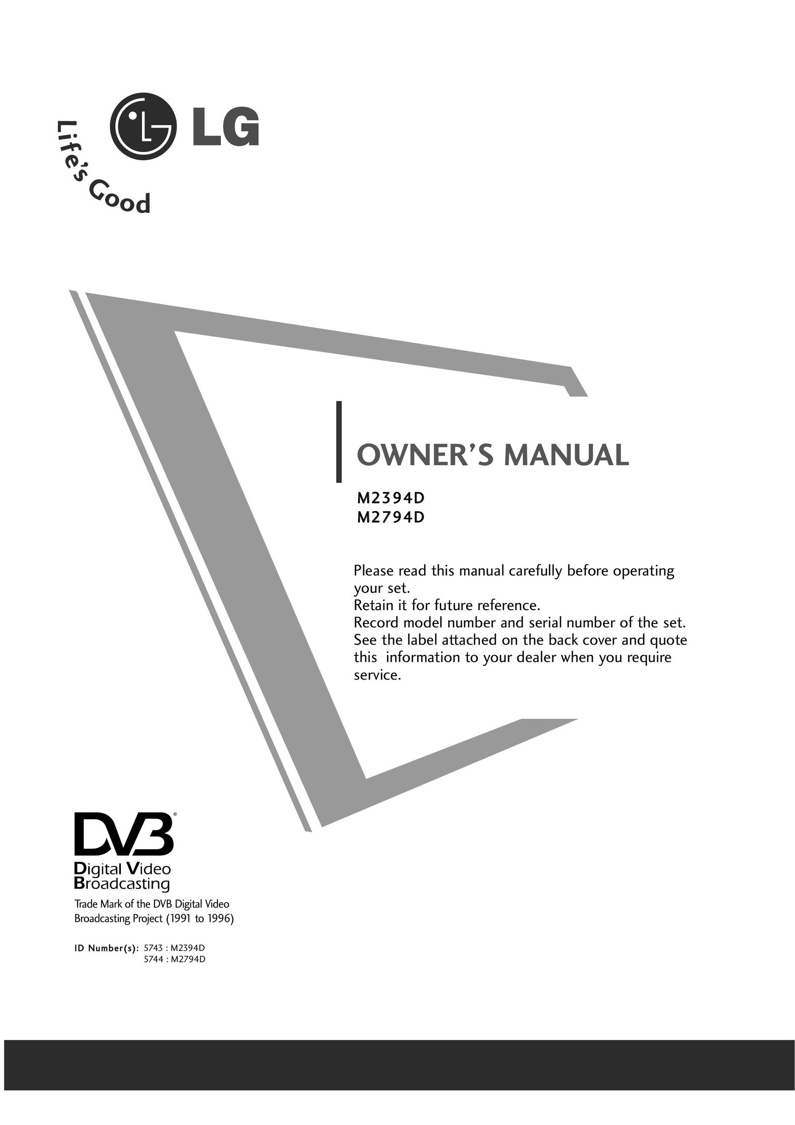 LG Electronics M2394D Portable DVD Player User Manual
