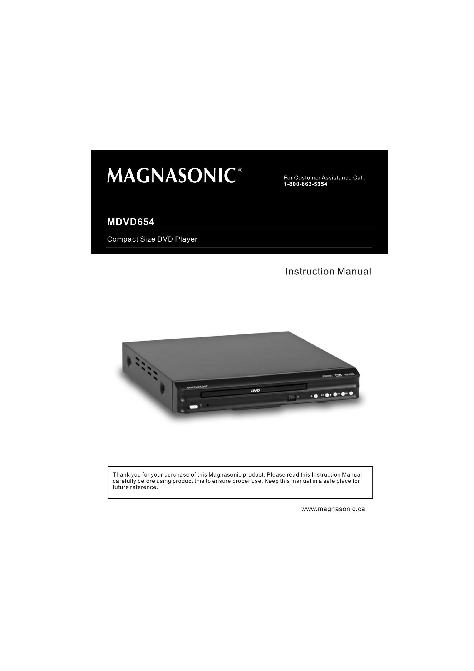 Magnasonic MDVD654 Portable DVD Player User Manual