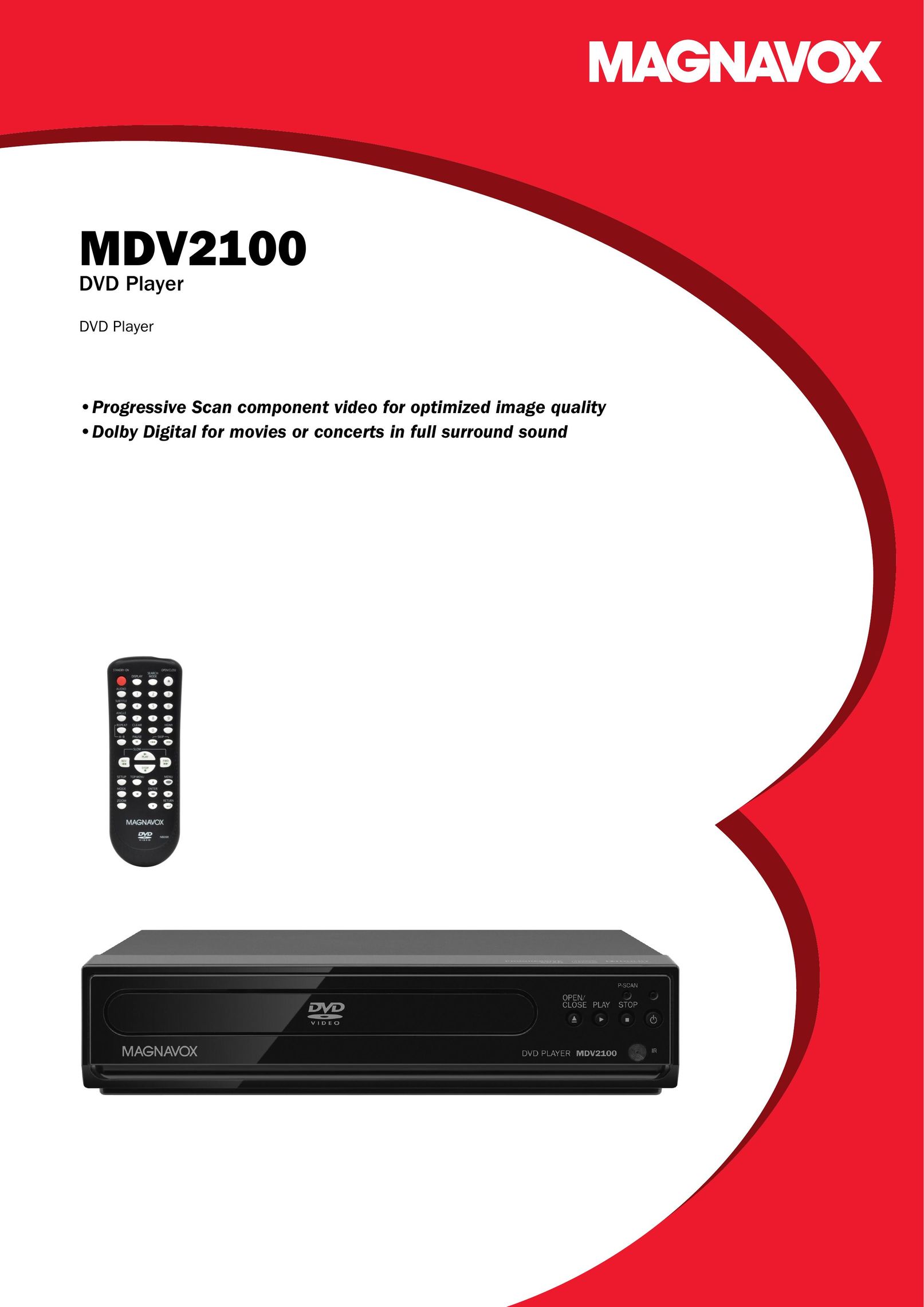 Magnavox MDV2100 Portable DVD Player User Manual
