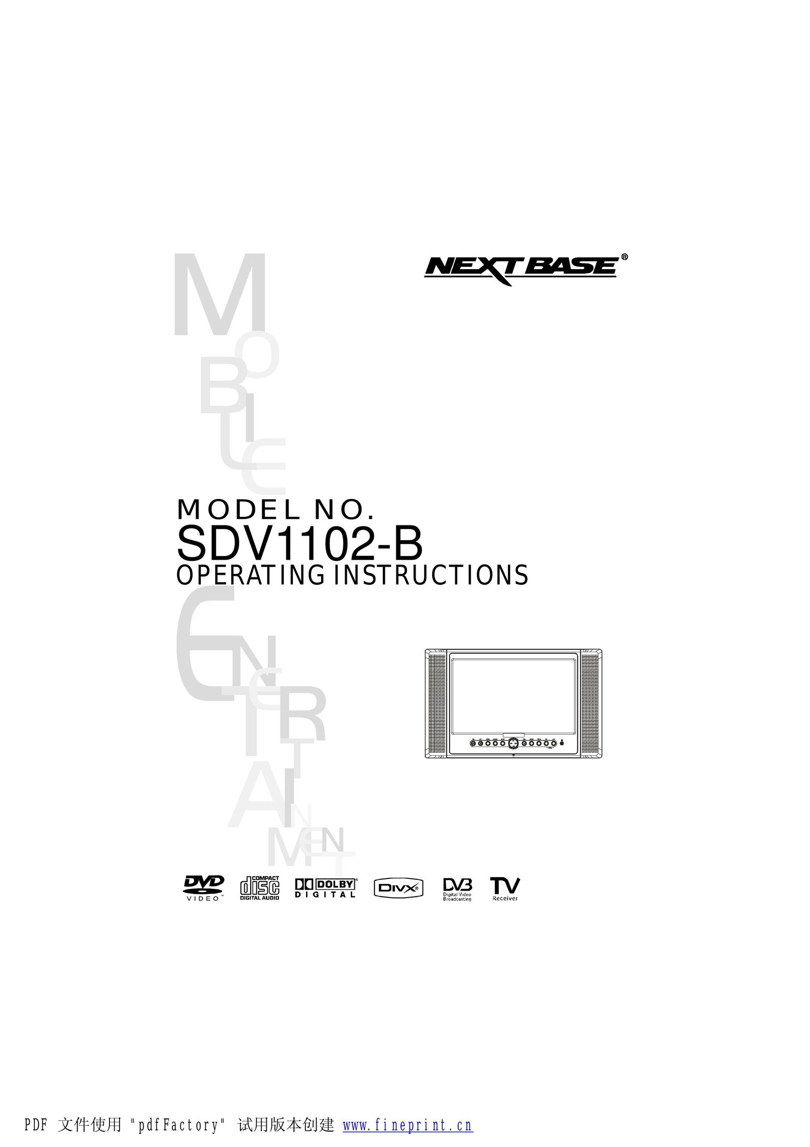 NextBase SDV1102-B Portable DVD Player User Manual