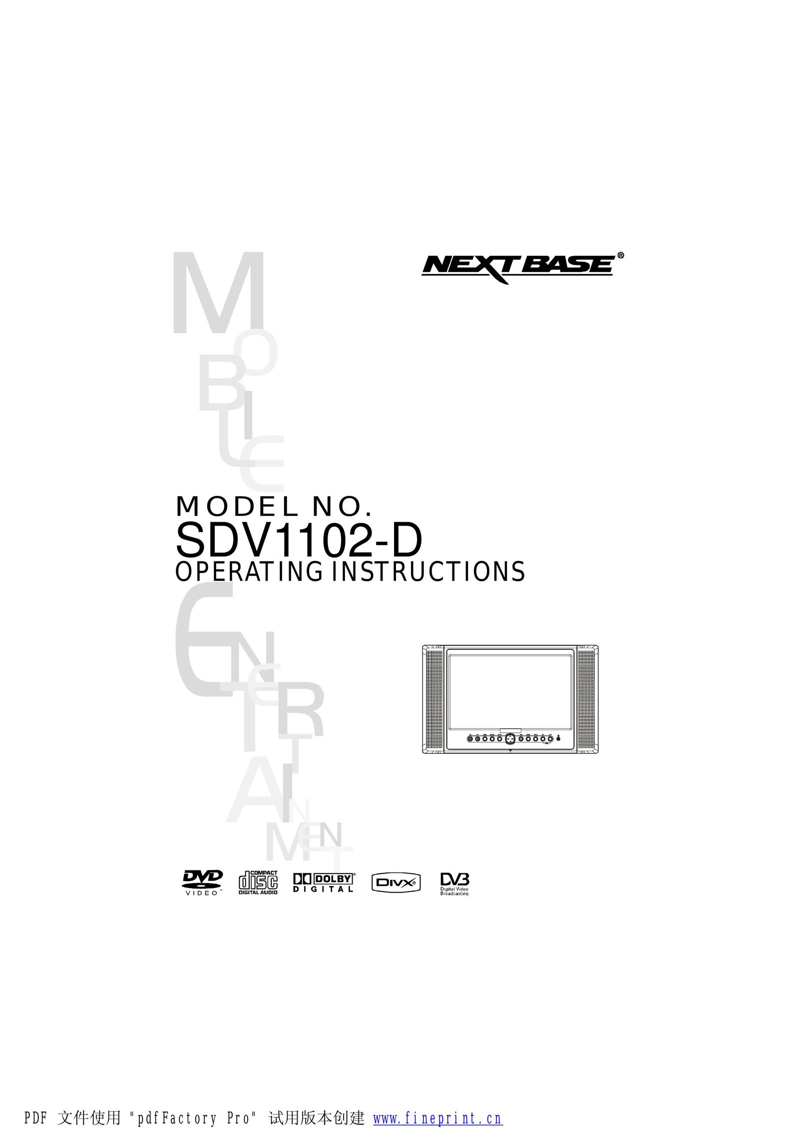 NextBase SDV1102-D Portable DVD Player User Manual