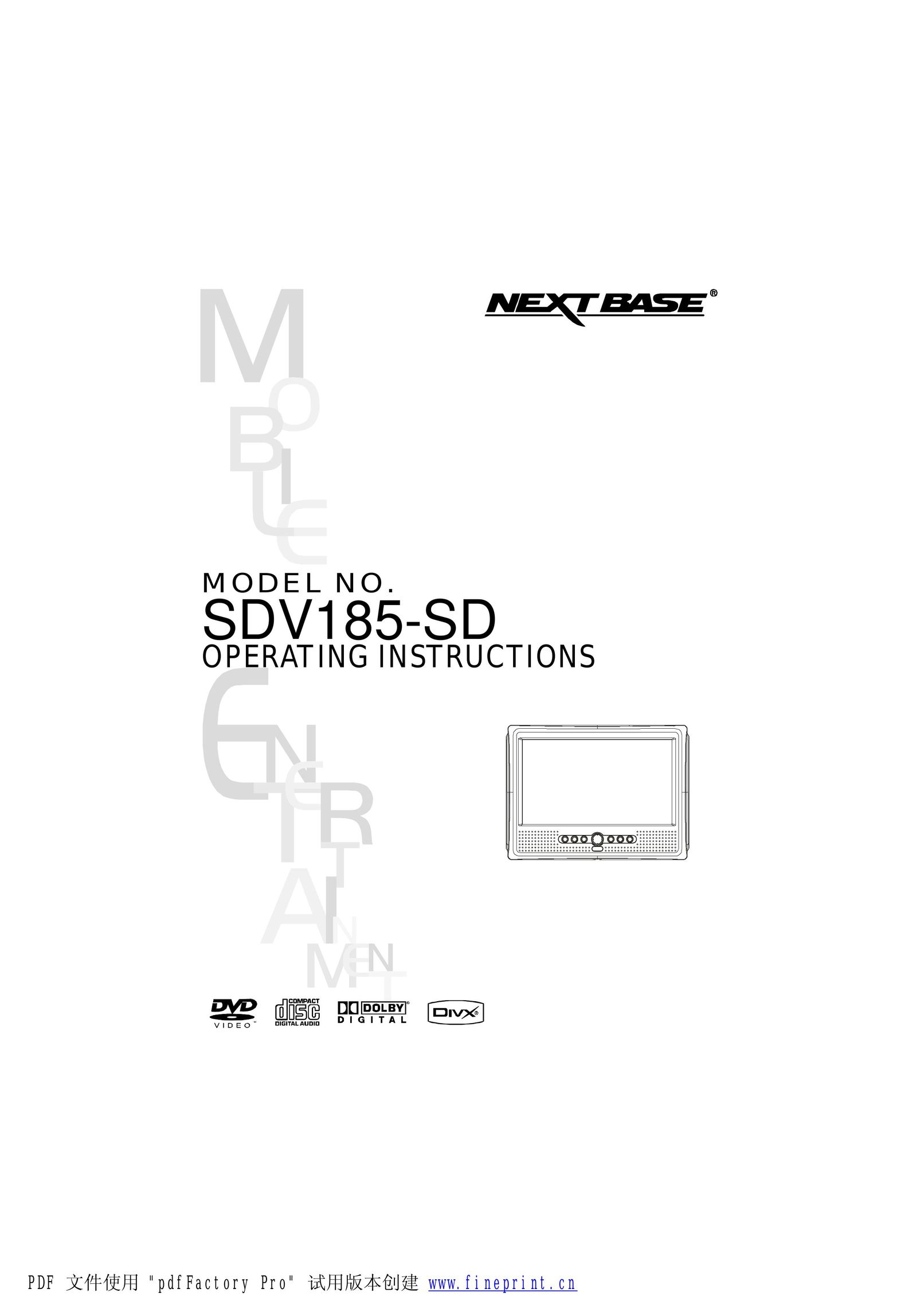 NextBase SDV185-SD Portable DVD Player User Manual