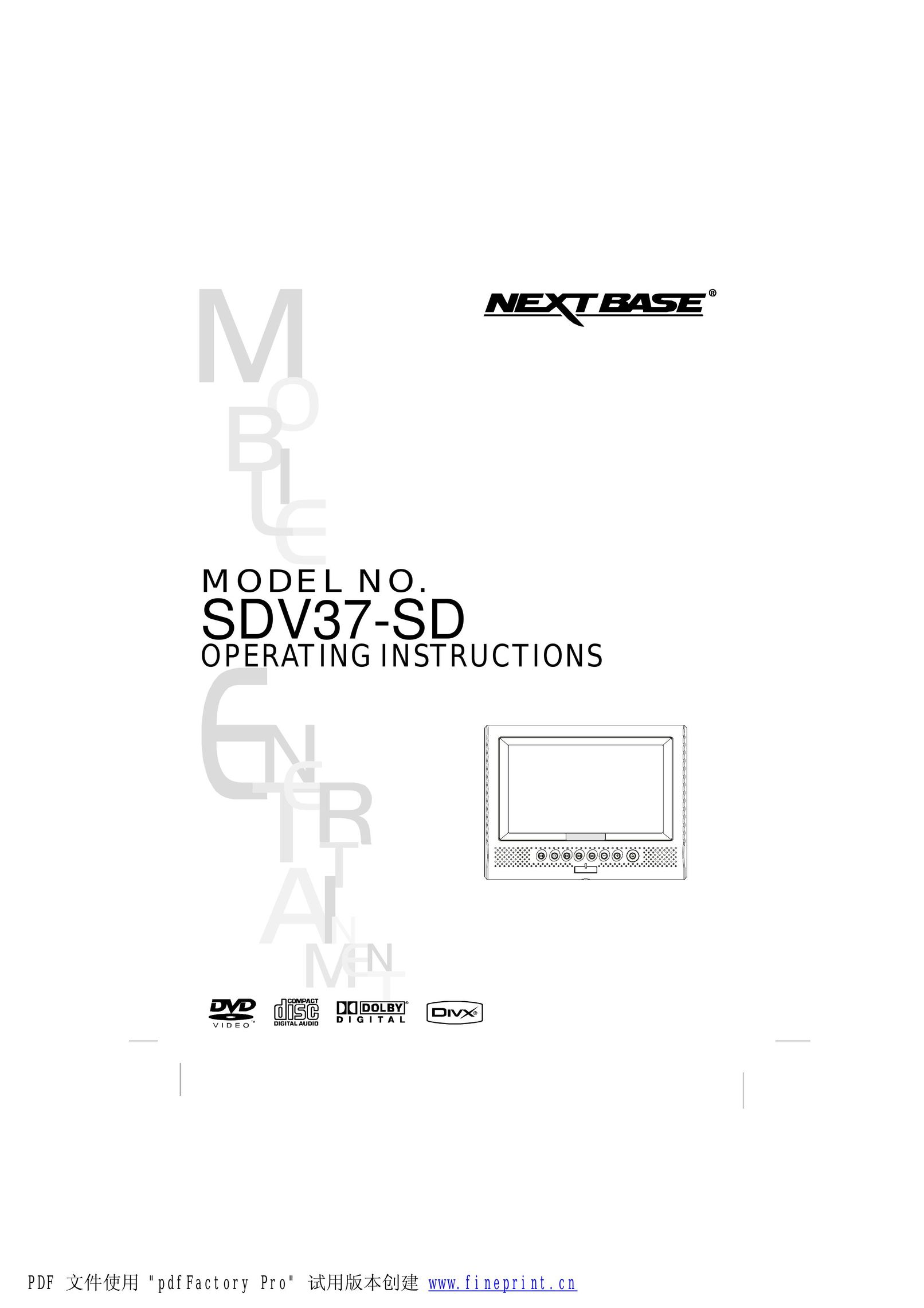 NextBase SDV37-SD Portable DVD Player User Manual