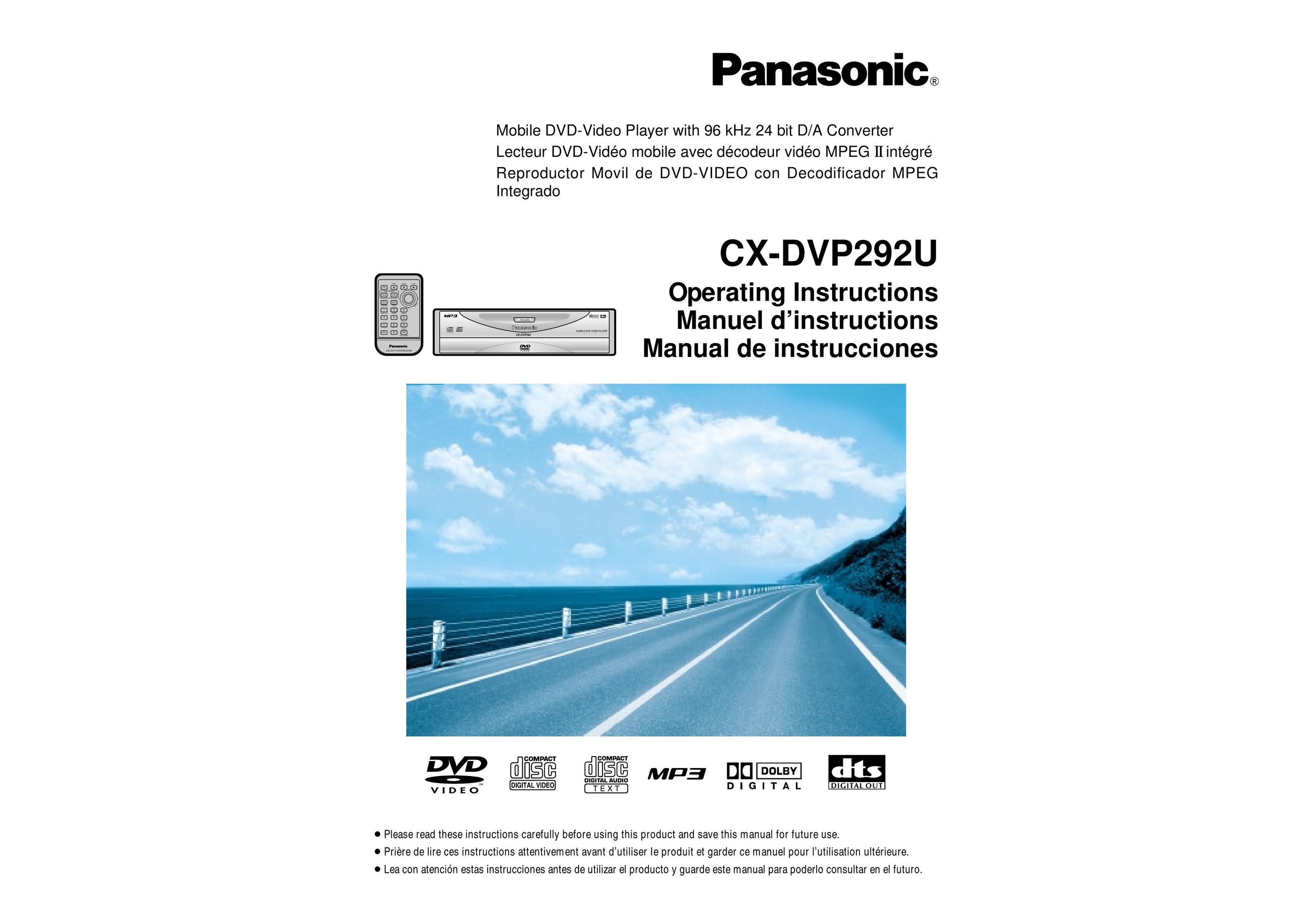 Panasonic CX-DVP292U Portable DVD Player User Manual