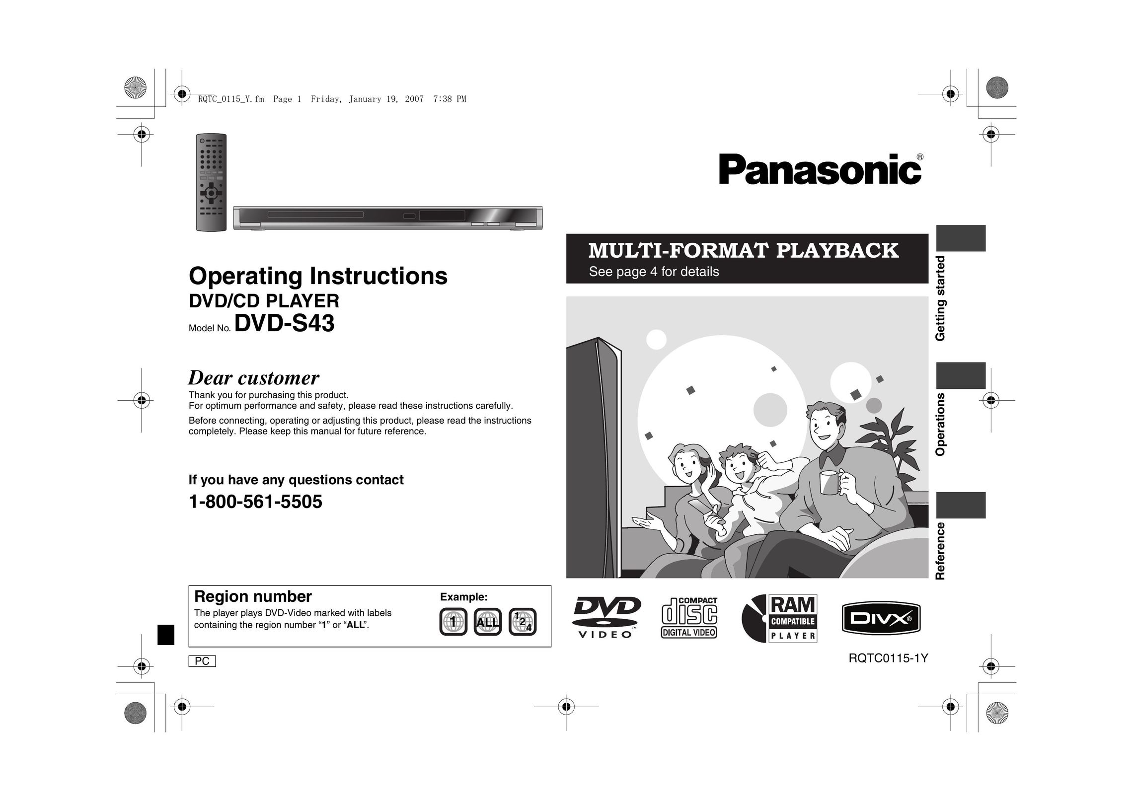 Panasonic DVD-S43 Portable DVD Player User Manual