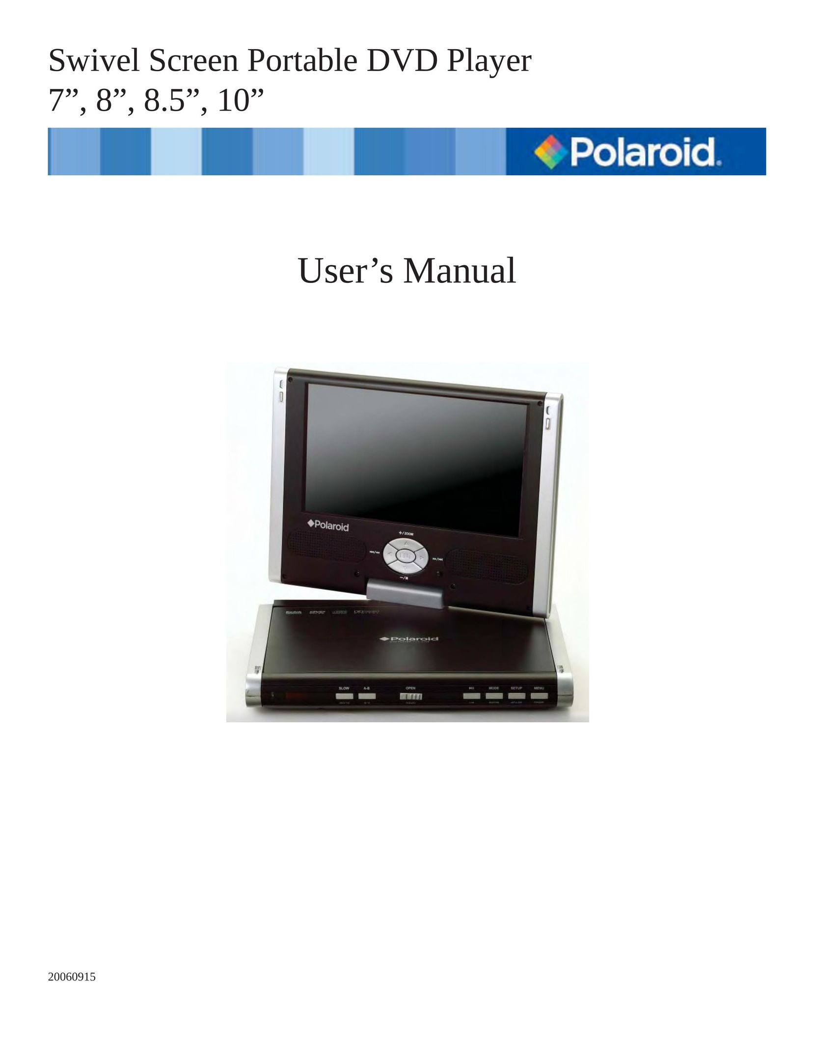 Polaroid 20060915 Portable DVD Player User Manual