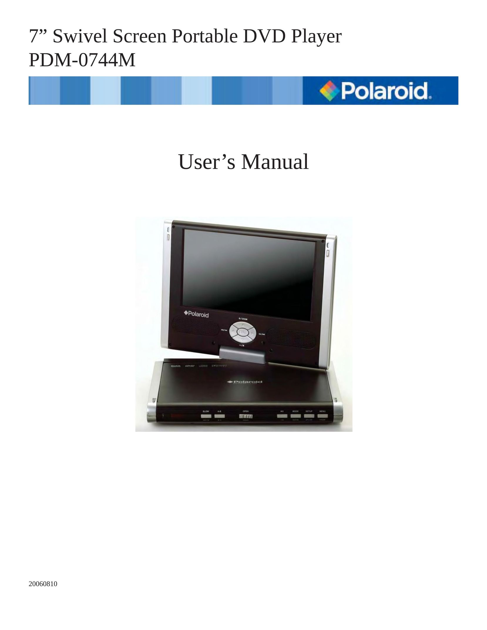 Polaroid PDM-0744M Portable DVD Player User Manual