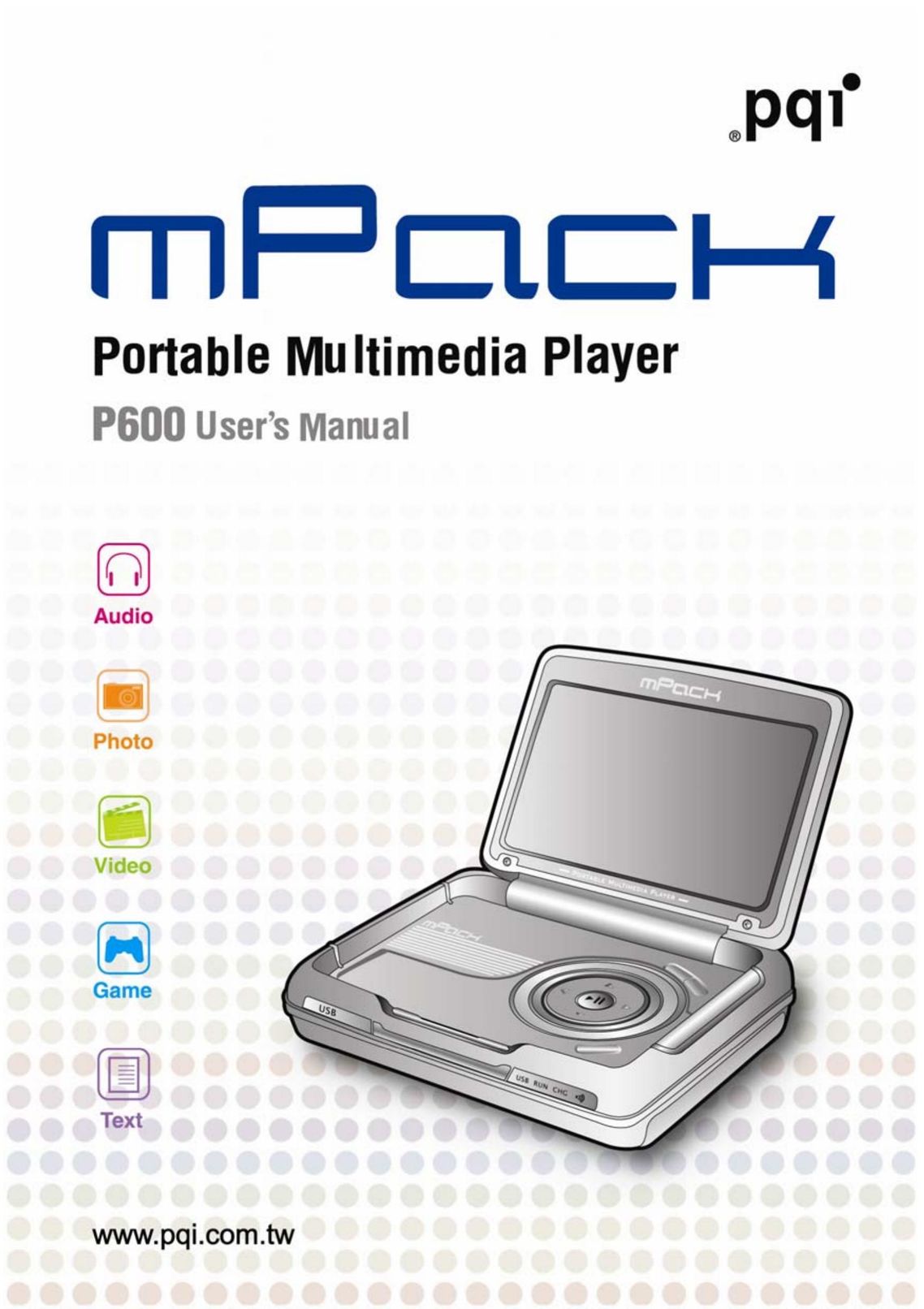 PQI P600 Portable DVD Player User Manual