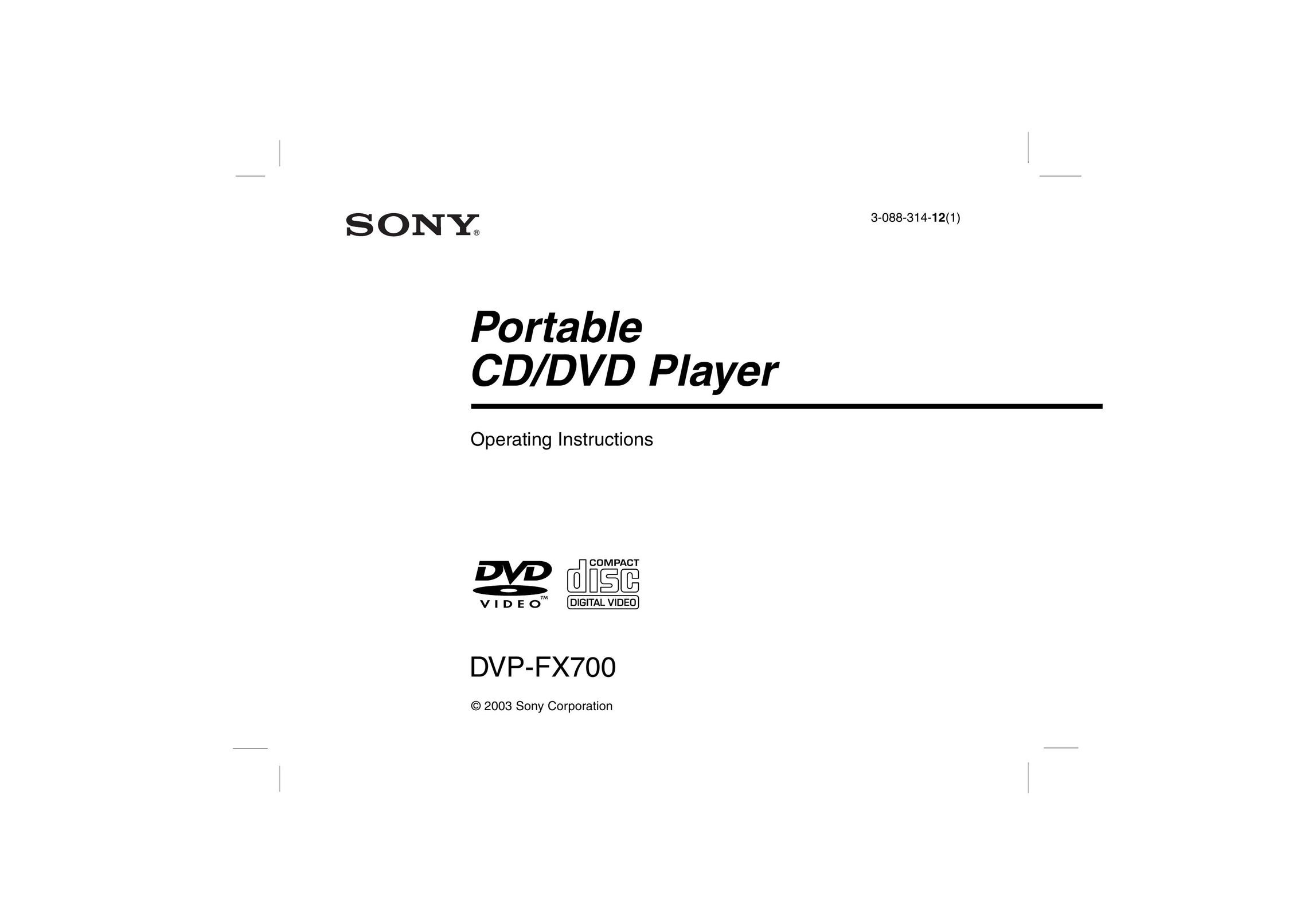 Sony DPS5032N Portable DVD Player User Manual