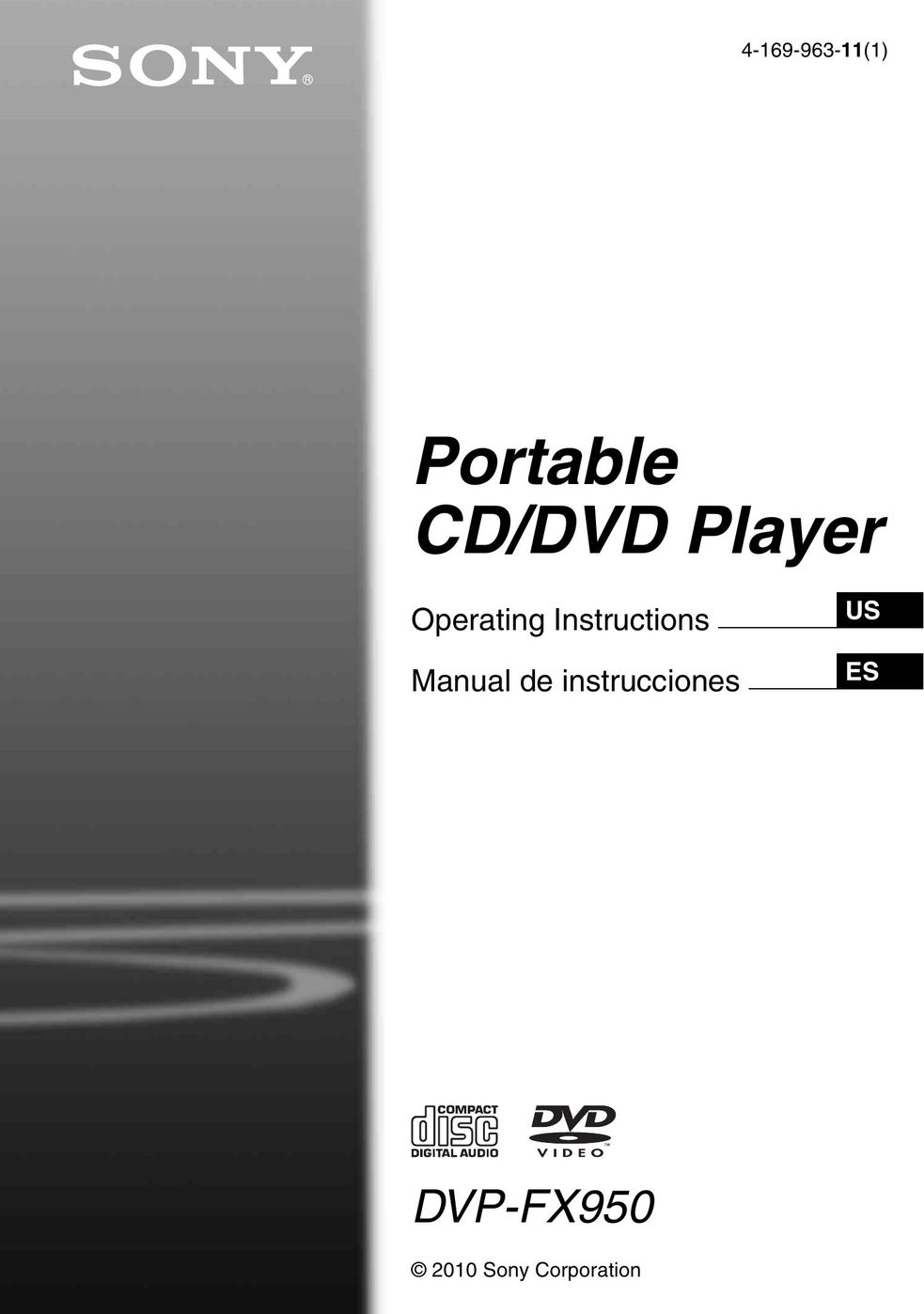 Sony DVP-FX950 Portable DVD Player User Manual