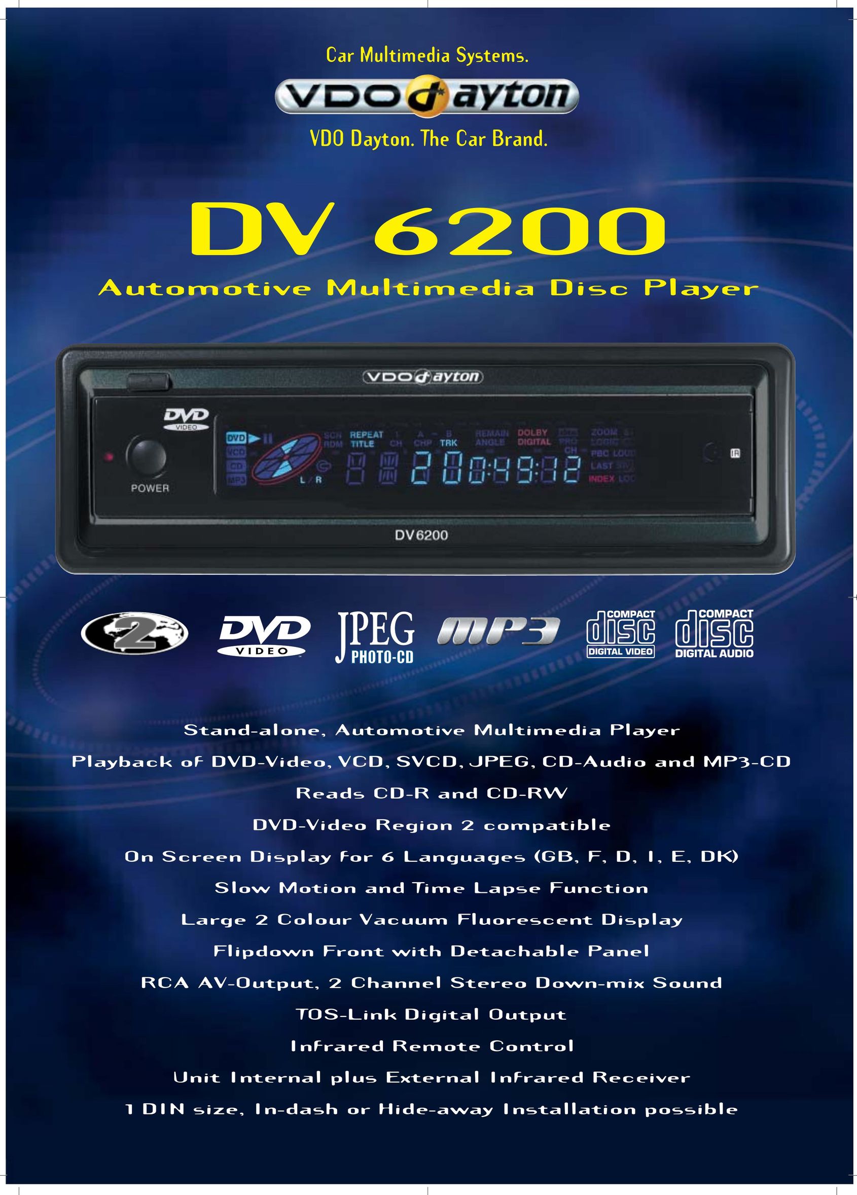 VDO Dayton DV 6200 Portable DVD Player User Manual