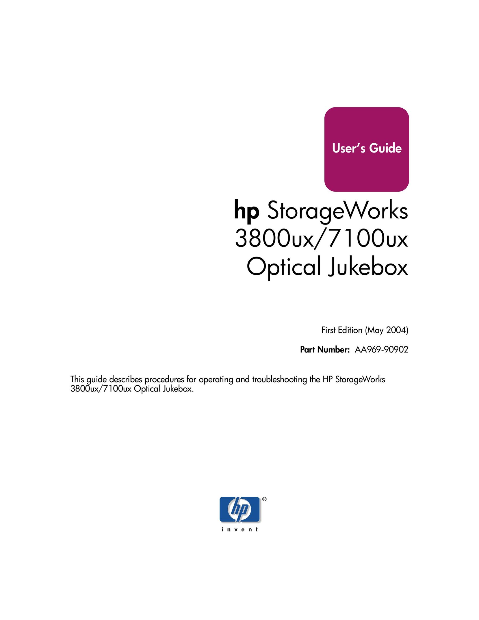 HP (Hewlett-Packard) 3800ux Portable Media Storage User Manual