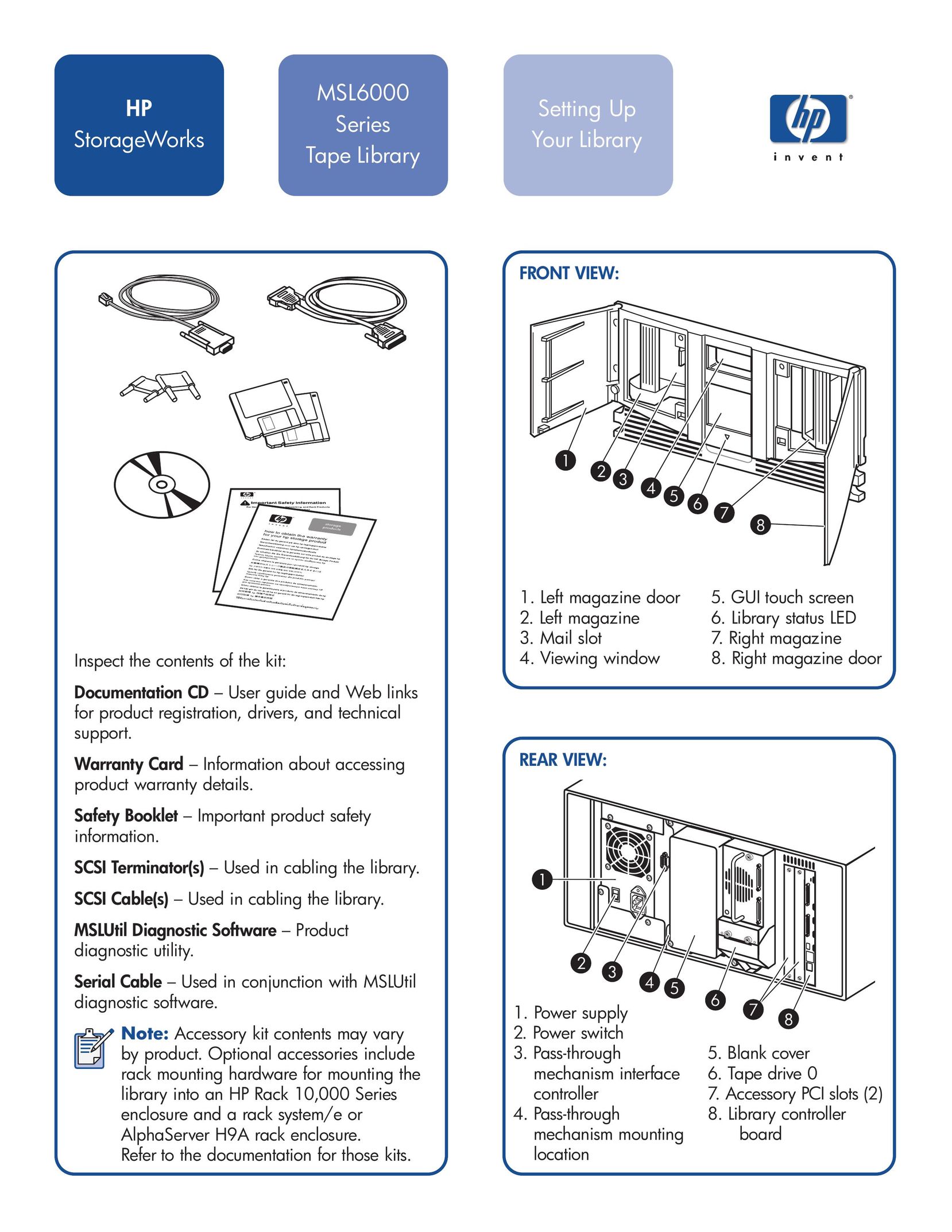 HP (Hewlett-Packard) MSL6000 Portable Media Storage User Manual