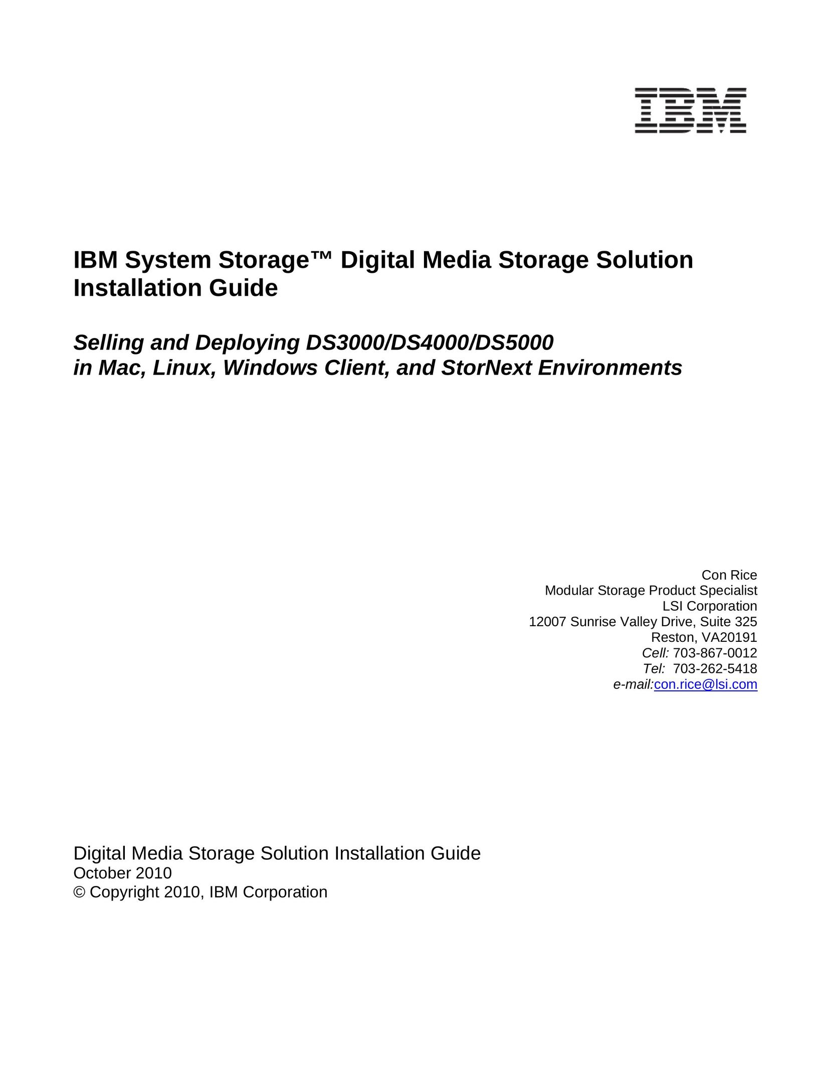 IBM DS4000 Portable Media Storage User Manual