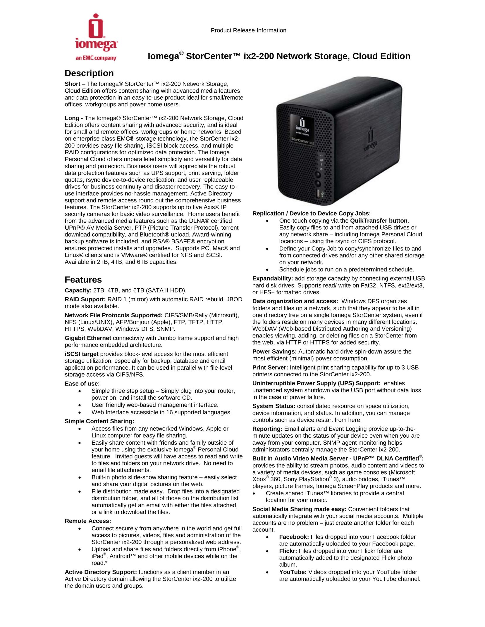 Iomega 34729 Portable Media Storage User Manual