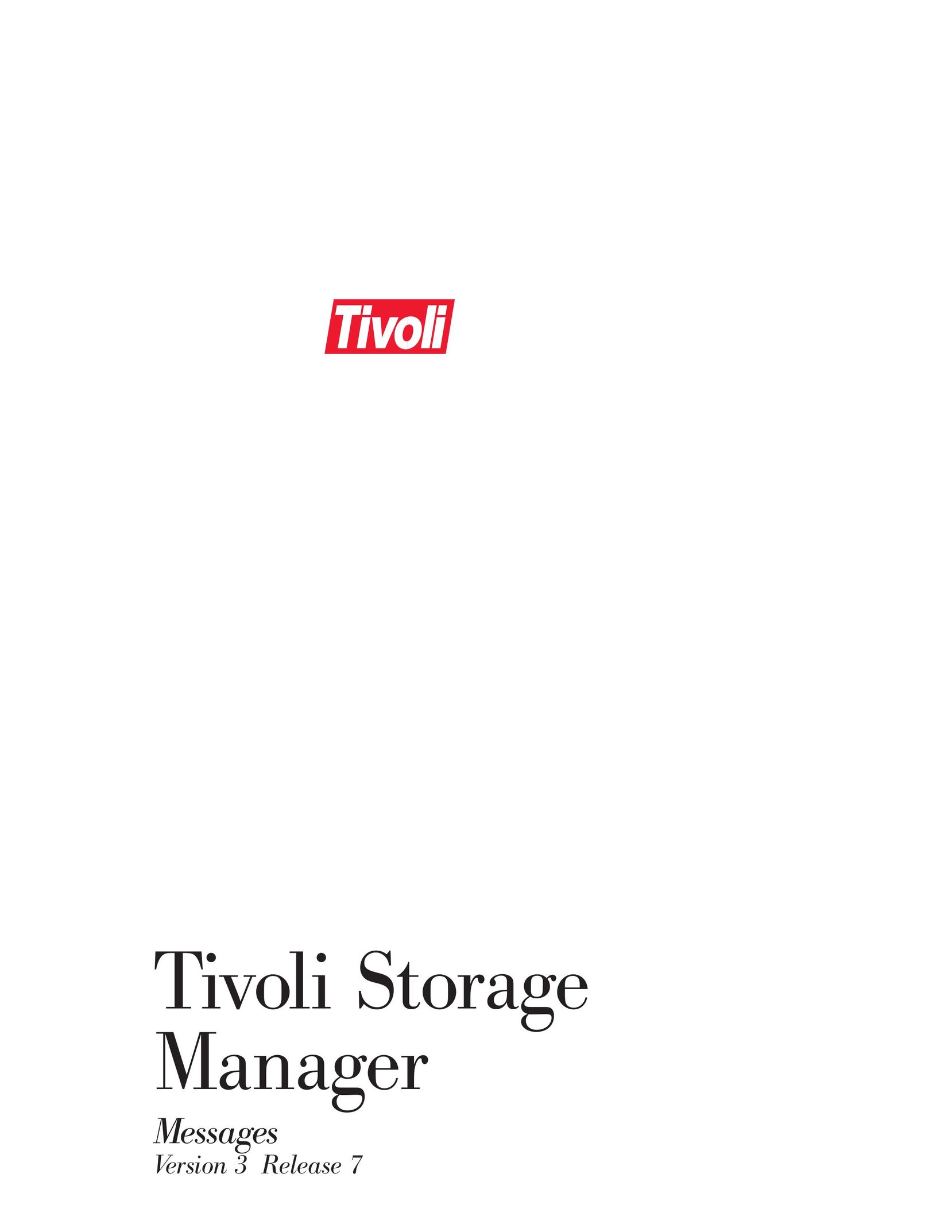 Tivoli Audio Version 3 Release 7 Portable Media Storage User Manual