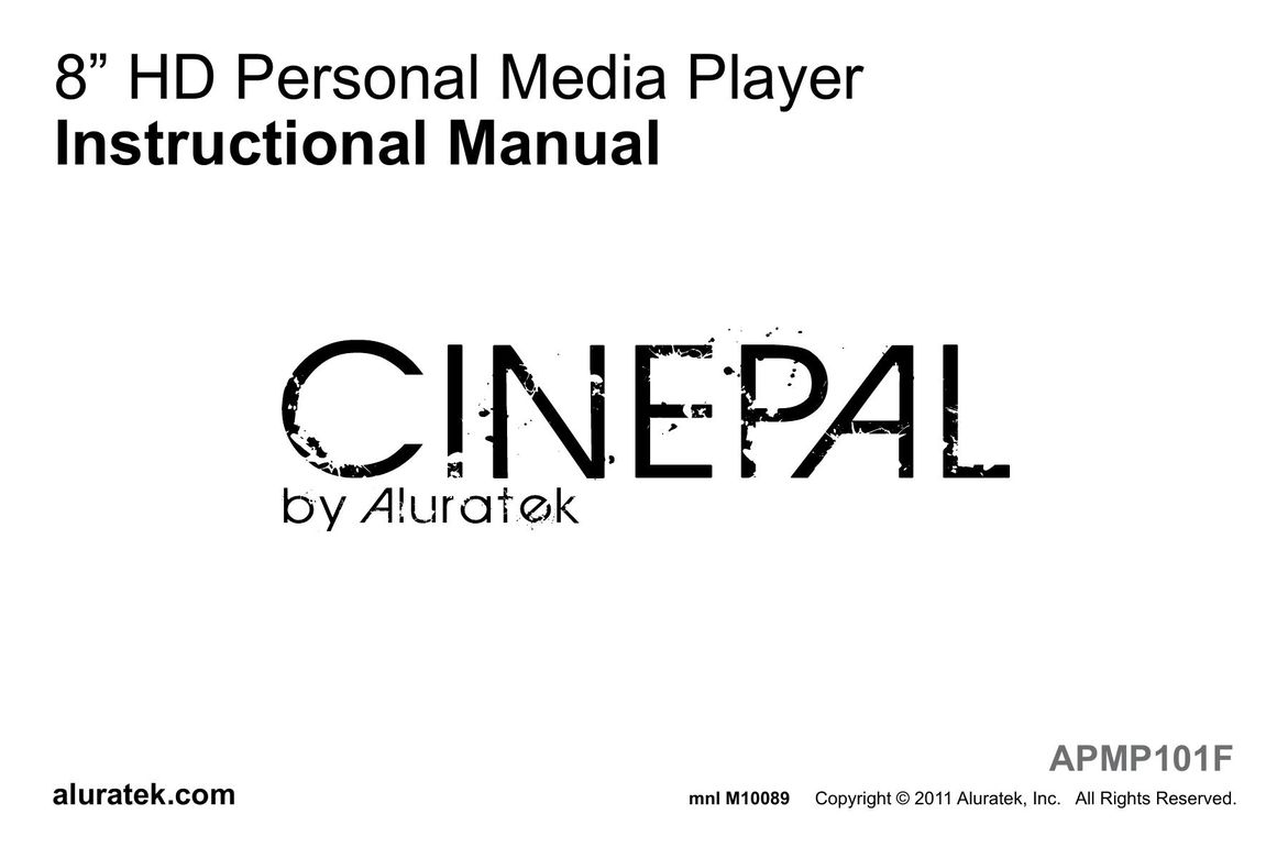 Aluratek APMP101F Portable Multimedia Player User Manual