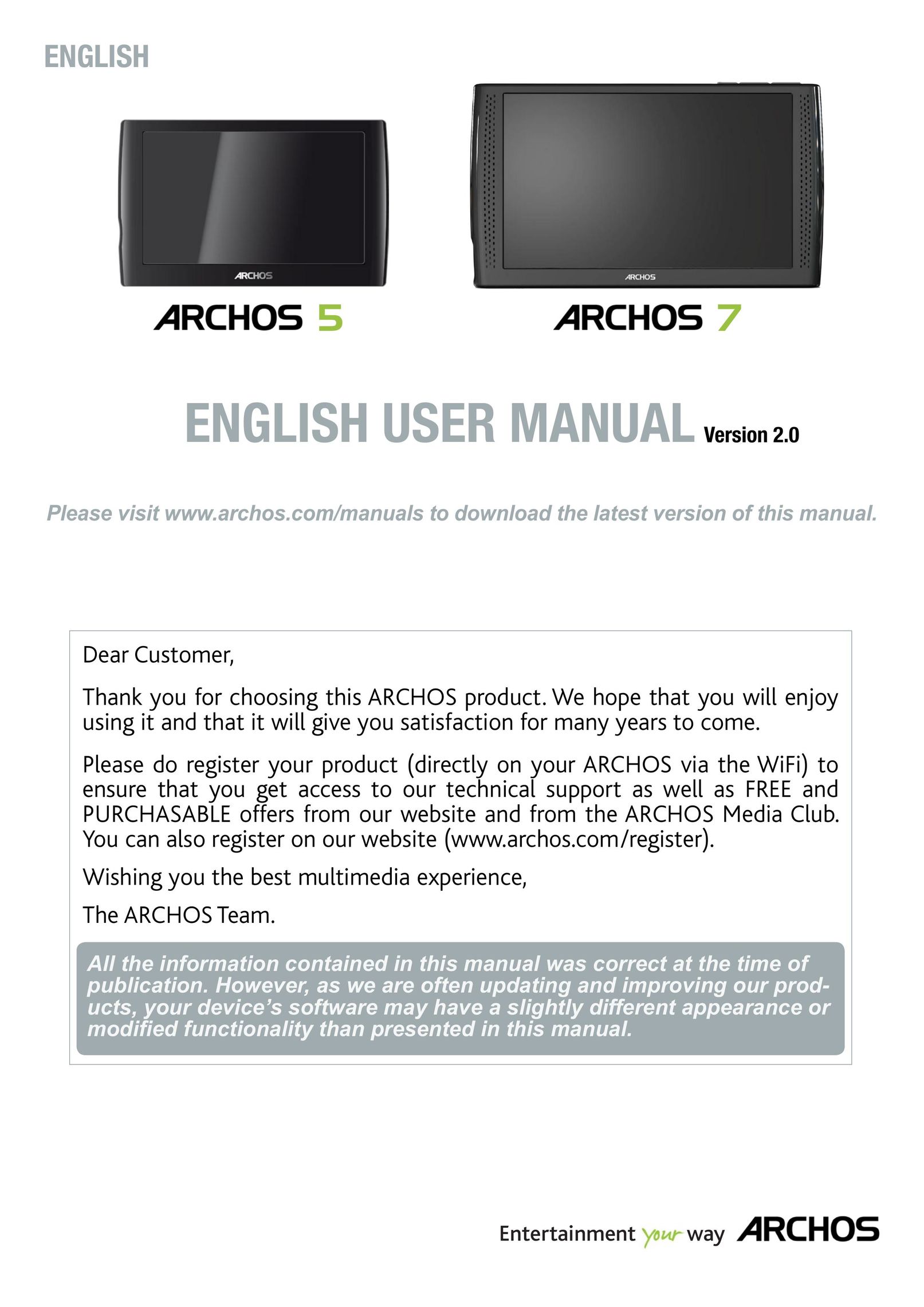 Archos 501308 Portable Multimedia Player User Manual