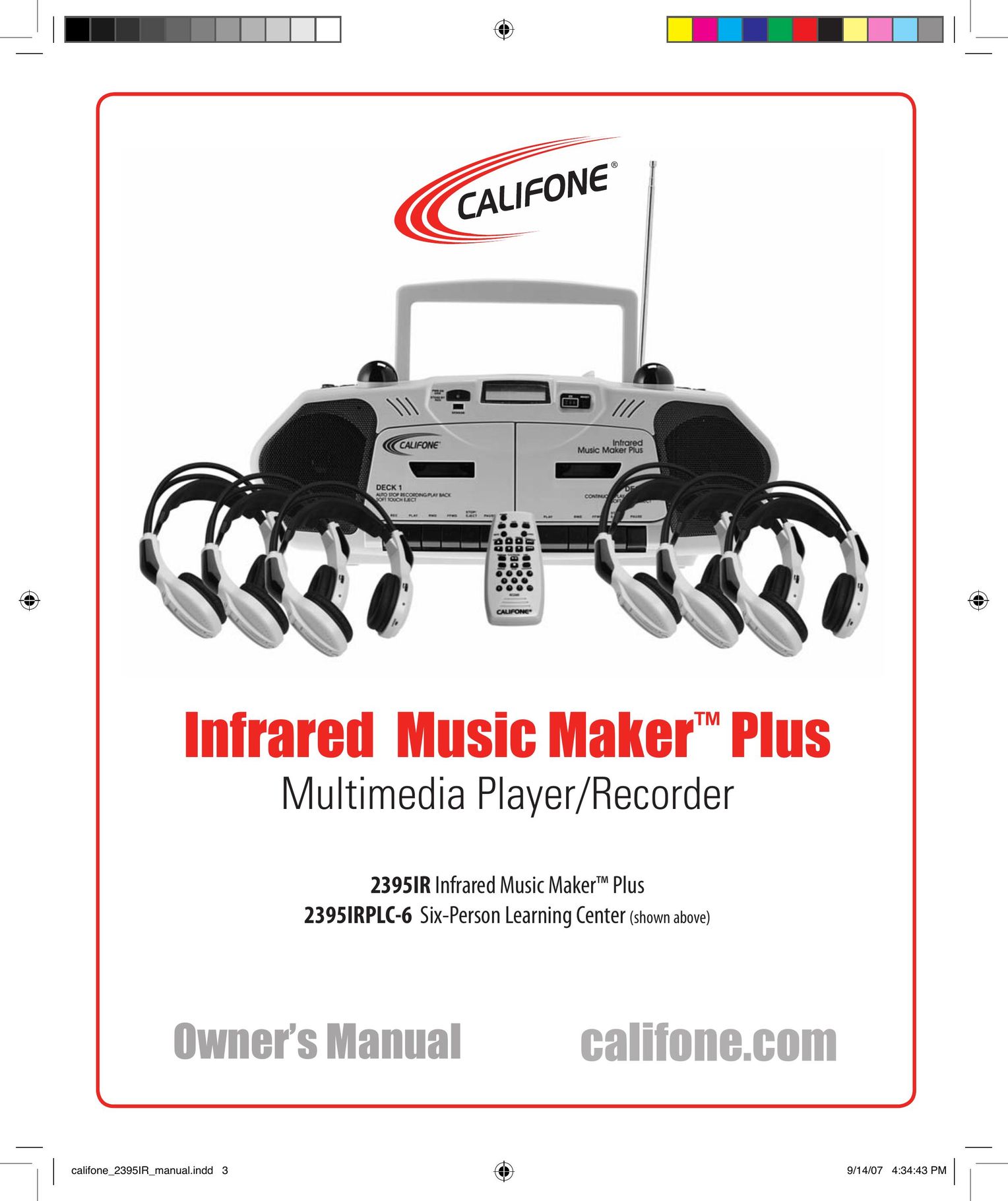 Califone Music Maker Portable Multimedia Player User Manual