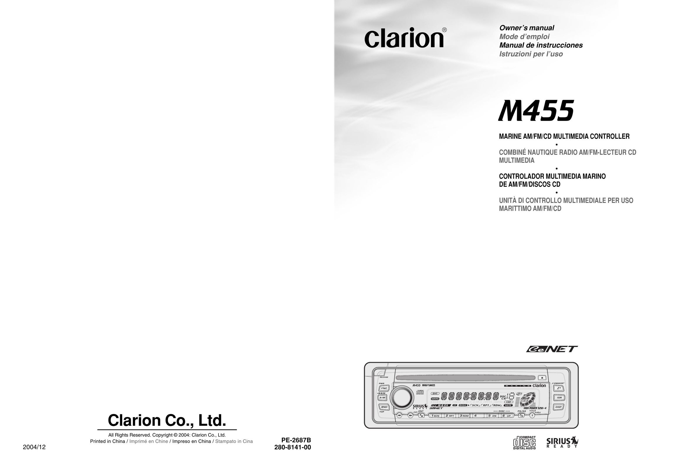 Clarion M455 Portable Multimedia Player User Manual