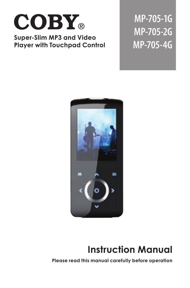 COBY electronic MP-705-4G Portable Multimedia Player User Manual