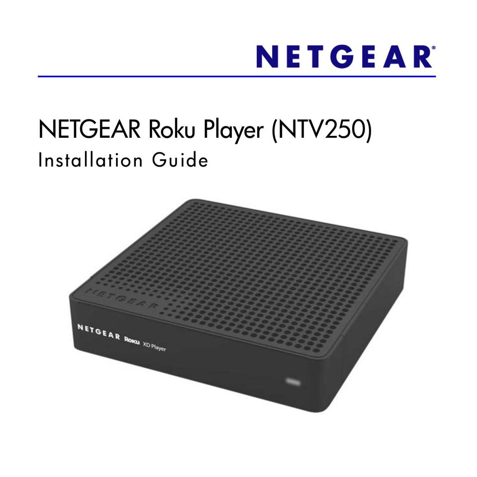 NETGEAR NTV250-100NAS Portable Multimedia Player User Manual