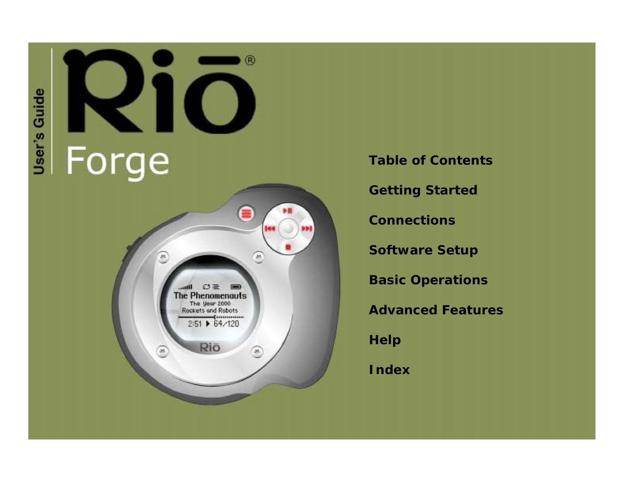 Rio Audio Forge Portable Multimedia Player User Manual