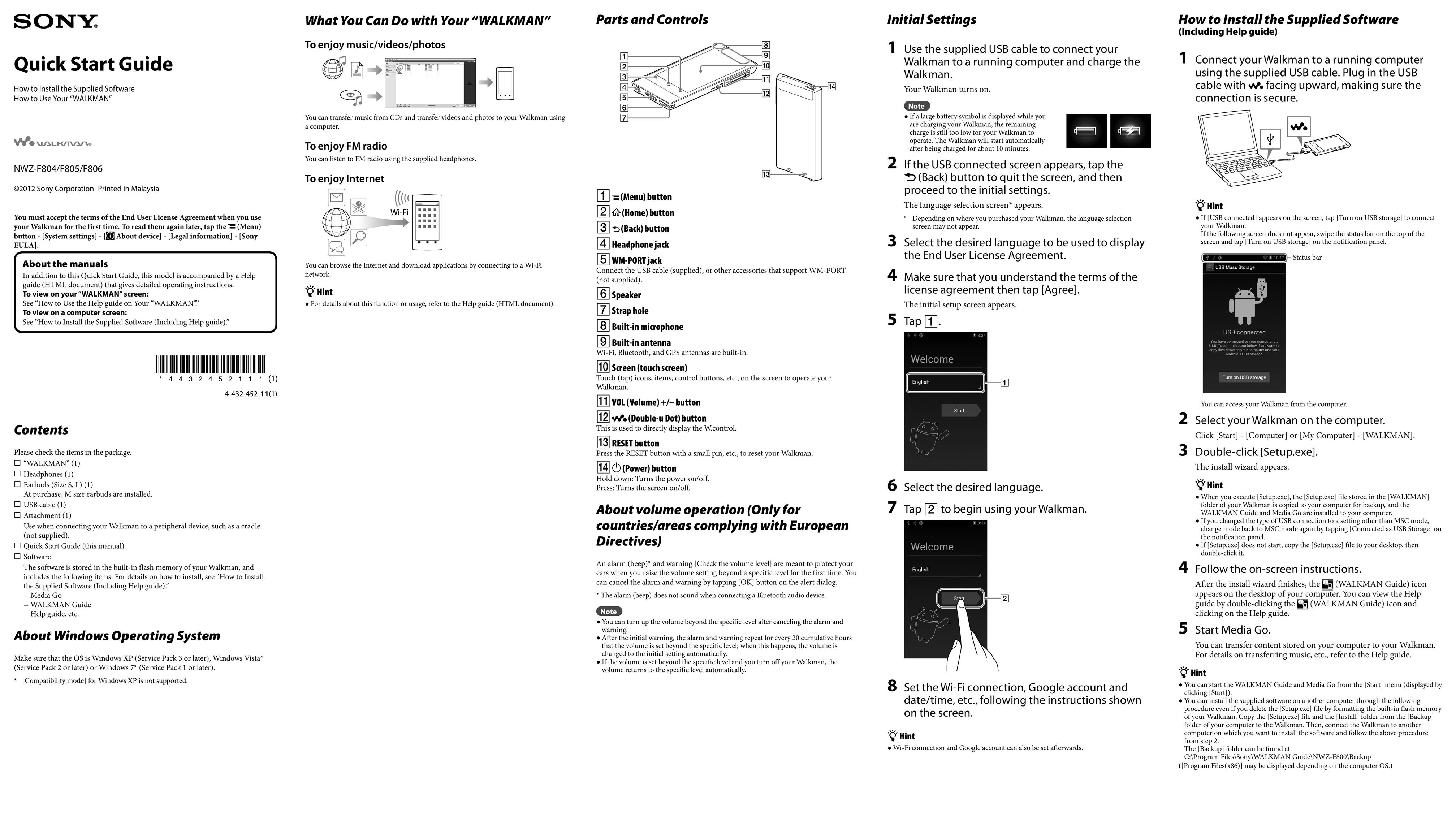 Sony NWZ-F804 Portable Multimedia Player User Manual