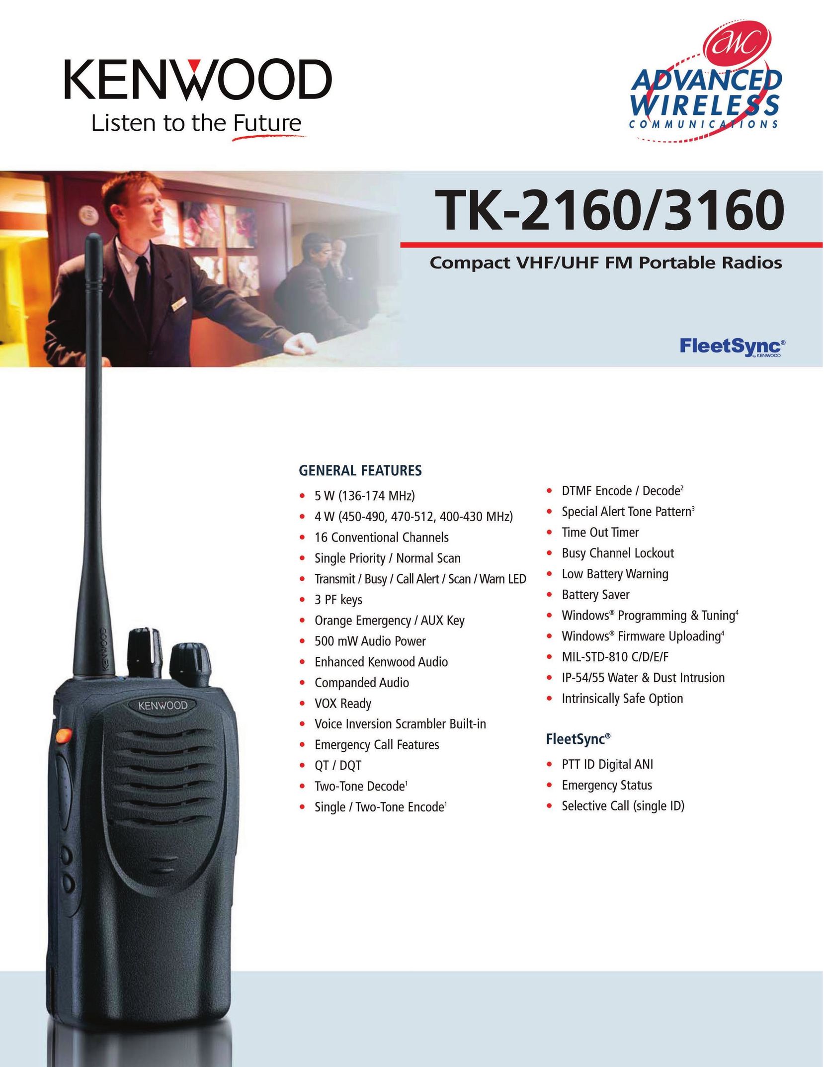 Advanced Wireless Solutions TK-2160 Portable Radio User Manual
