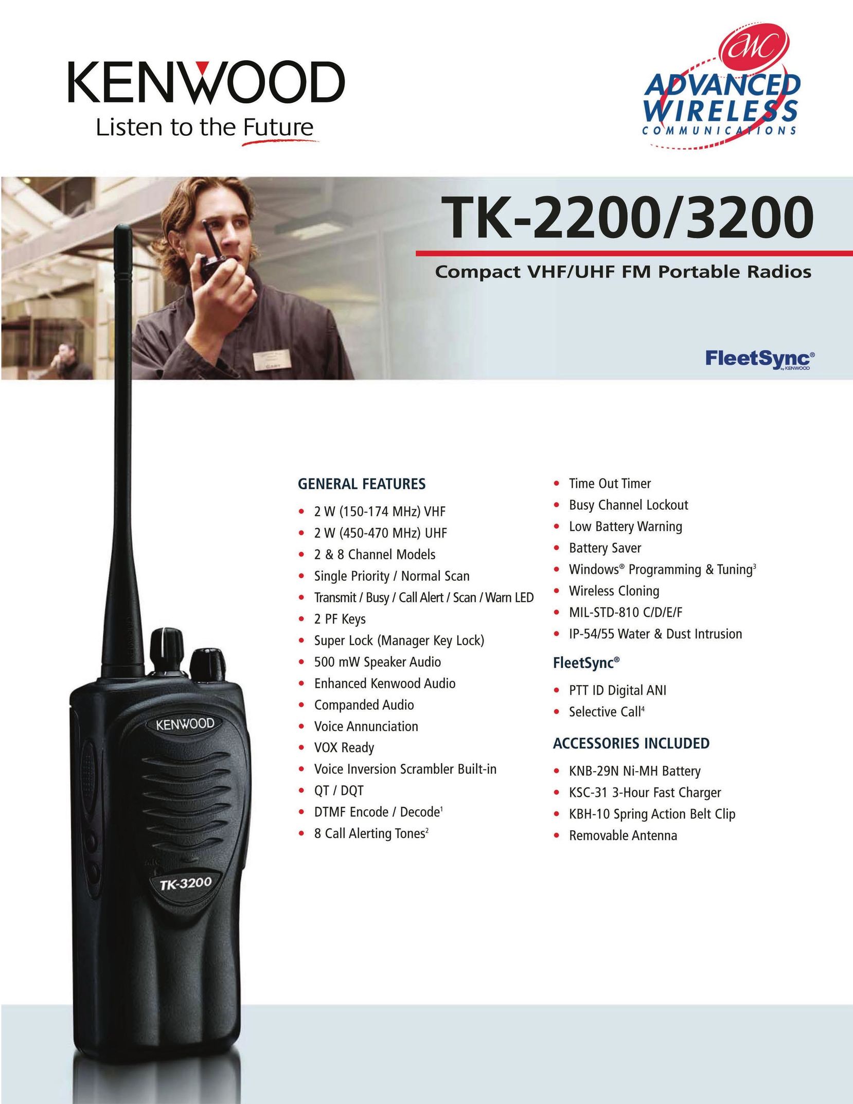 Advanced Wireless Solutions TK-2200 Portable Radio User Manual